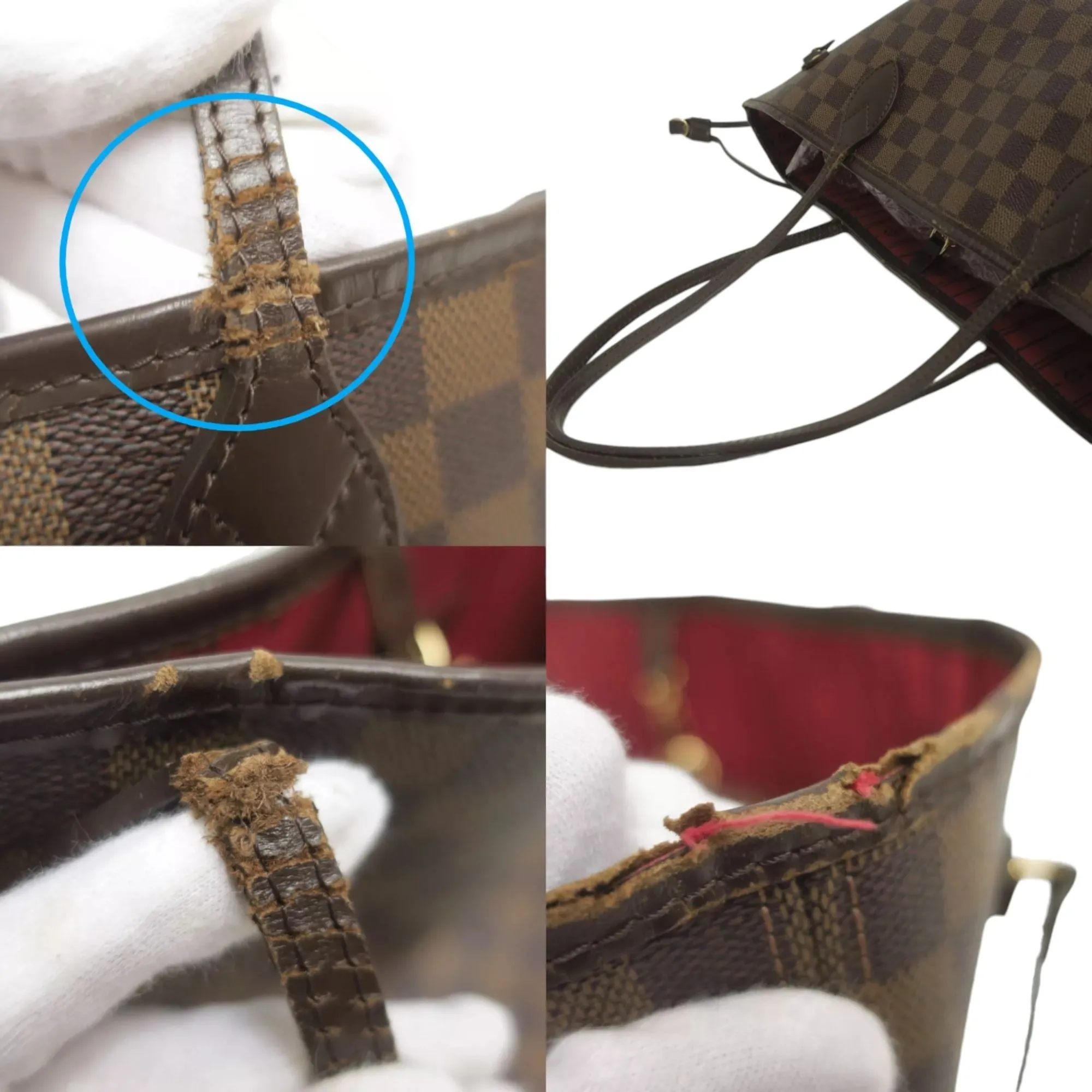 148484AP (S6) Louis Vuitton Tote Bag Neverfull MM Brown Damier Ebene