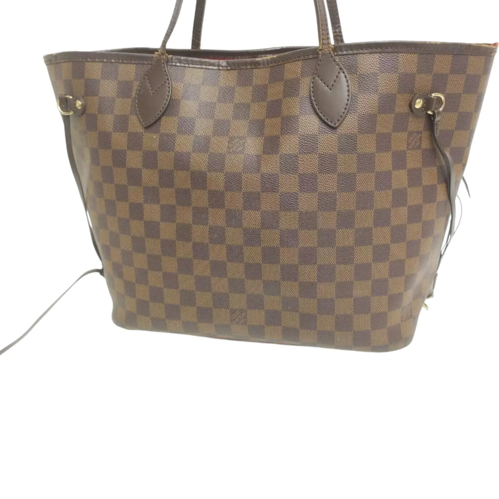 148484AP (S6) Louis Vuitton Tote Bag Neverfull MM Brown Damier Ebene