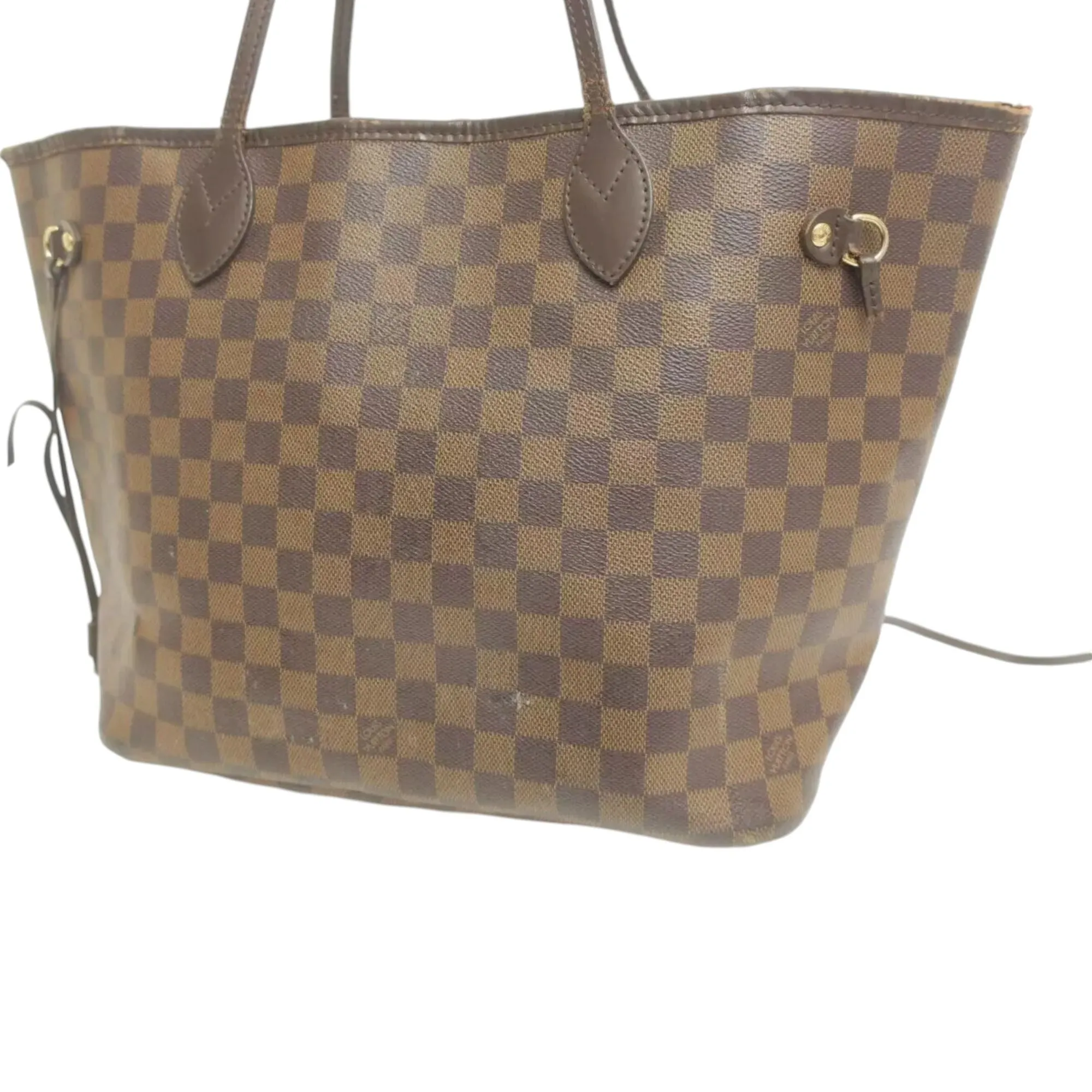 148484AP (S6) Louis Vuitton Tote Bag Neverfull MM Brown Damier Ebene