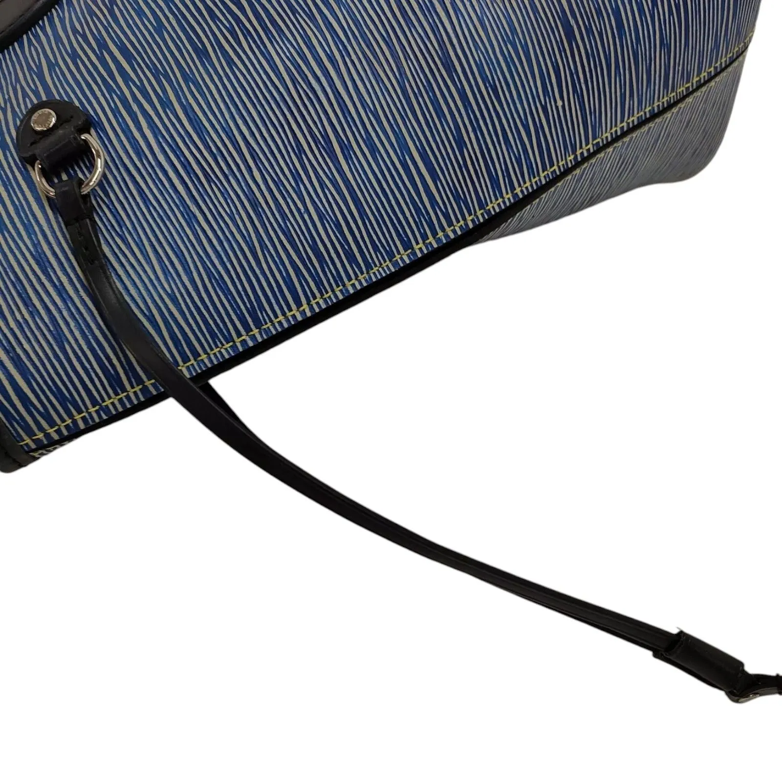 506920BB (X6) Louis Vuitton Tote Bag Neverfull MM Blue Epi Leather