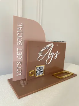 Acrylic Business Sign   Card Holder (Semi Arch & Rectangle Shape)