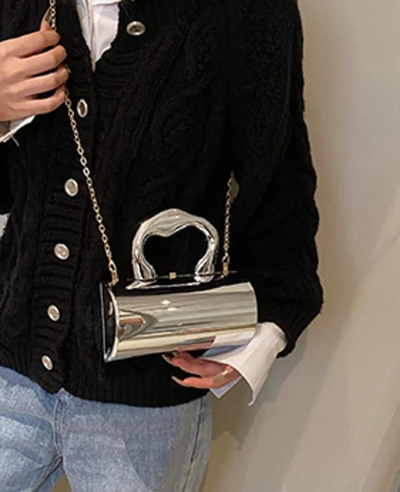 Acrylic Clutch Tote for Women - Silver Crossbody Shoulder Bag, Hobo Satchel, Y2k Style Purse 2025