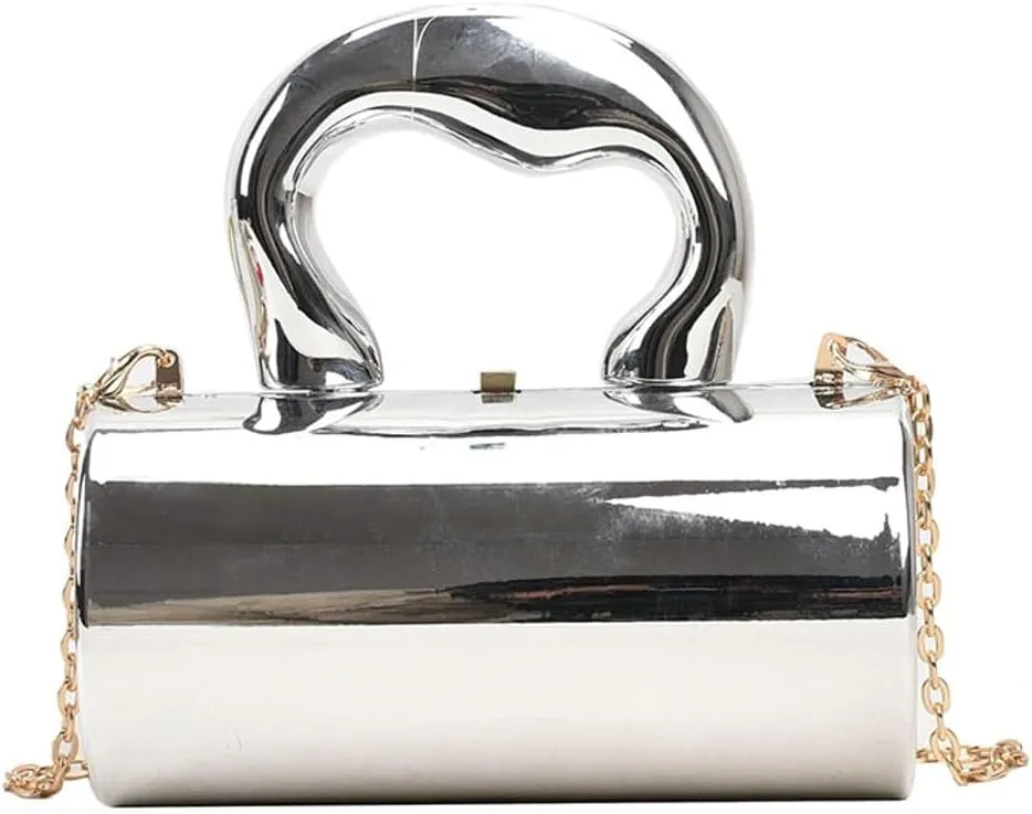 Acrylic Clutch Tote for Women - Silver Crossbody Shoulder Bag, Hobo Satchel, Y2k Style Purse 2025