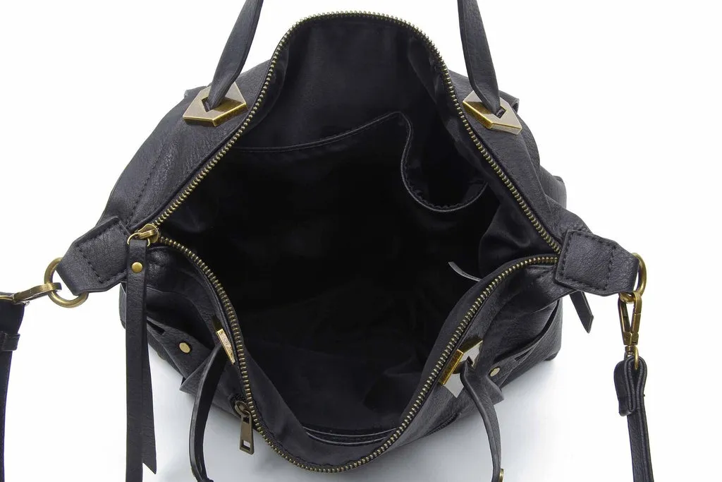 Ali Satchel Handbag - Black