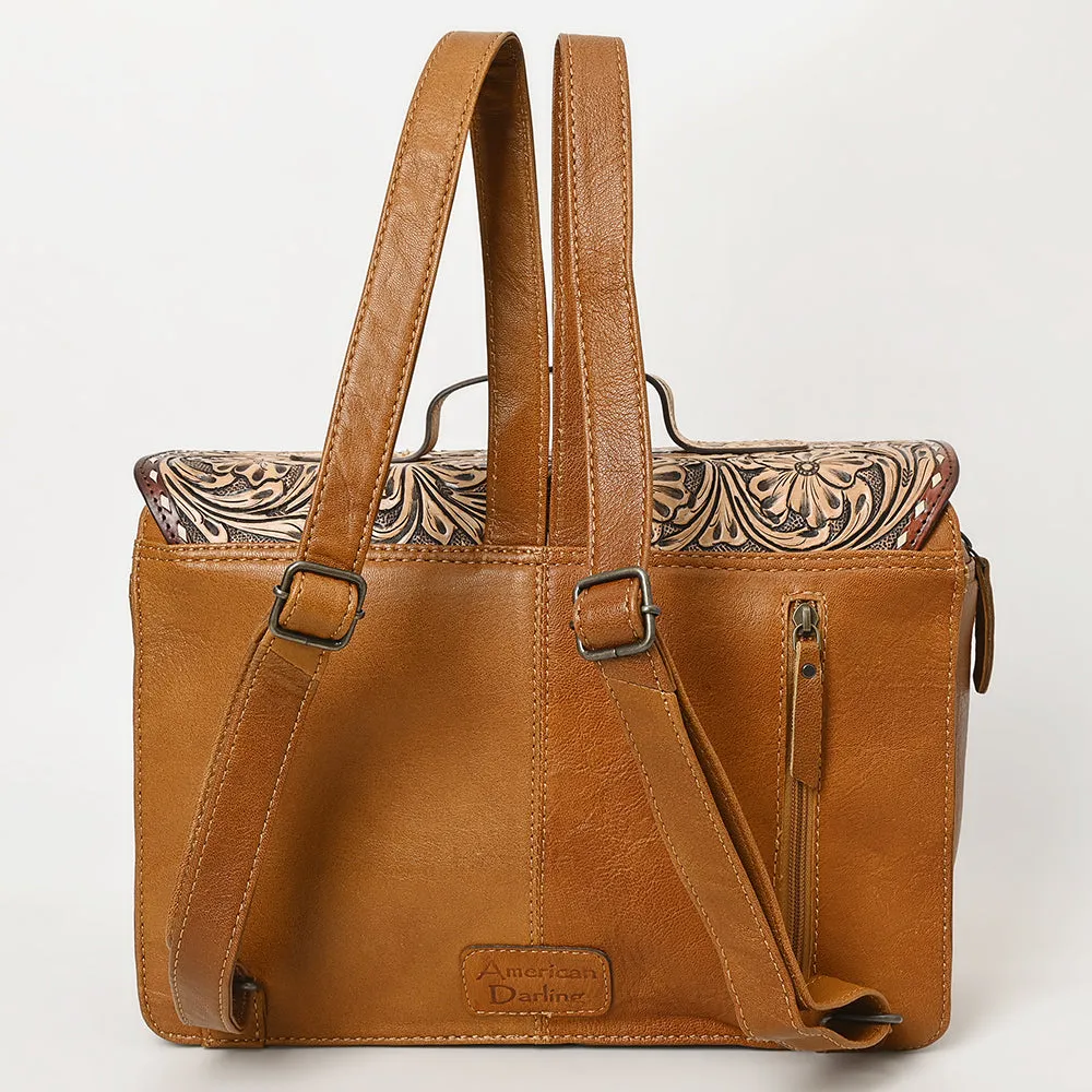 American Darling ADBG1426 Briefcase Hand Tooled Hair On Genuine Leather women bag western handbag purse