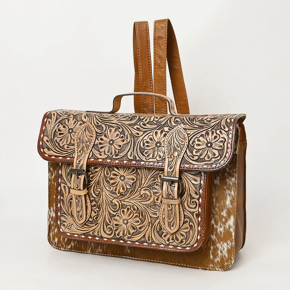 American Darling ADBG1426 Briefcase Hand Tooled Hair On Genuine Leather women bag western handbag purse