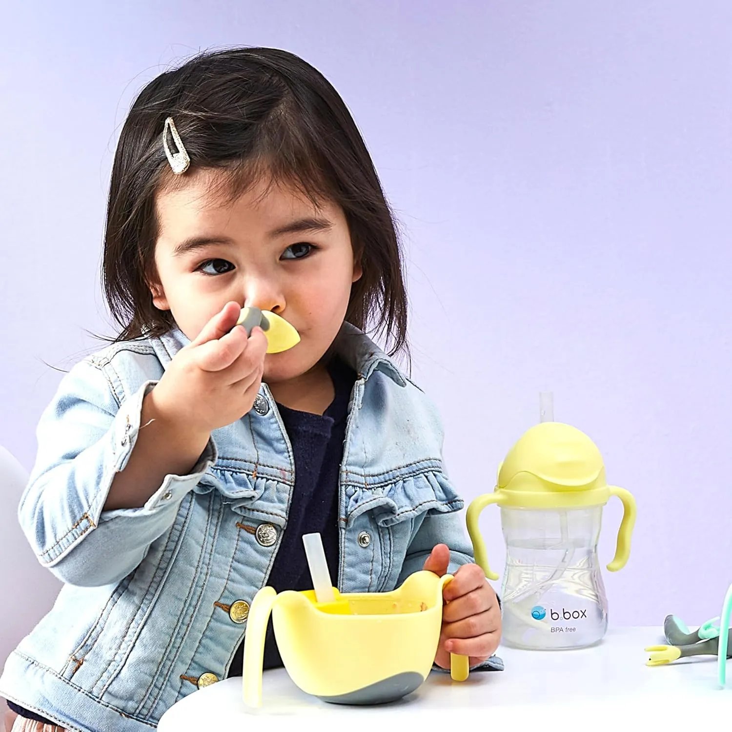 b.box Toddler Cutlery Set  Patented FLORK Flower Fork & Easy-Grip Spoon with Travel Case. BPA-Free, Dishwasher Safe. Designed by Occupational Therapists. Ages 9M  (Bubblegum)