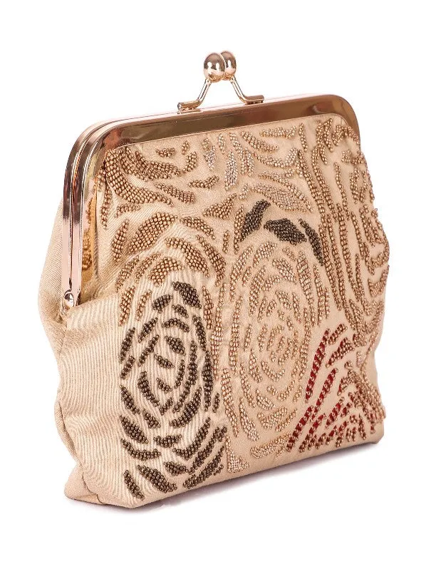 Beady Roses Batua Clutch Bag