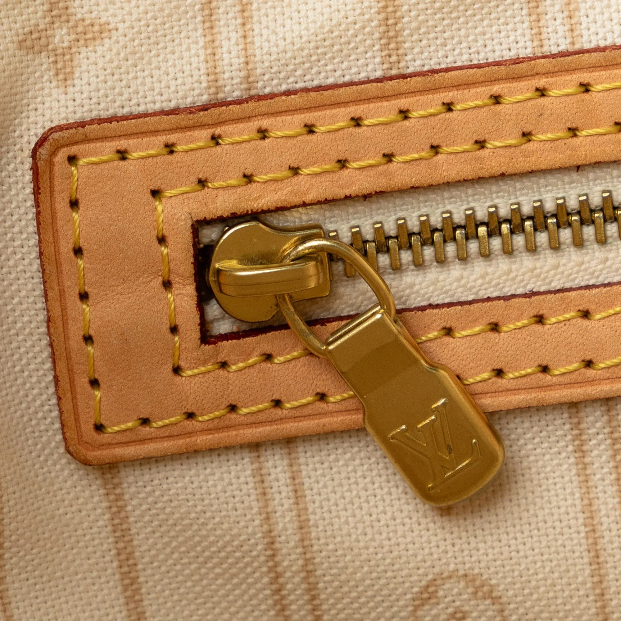 Beige Louis Vuitton Damier Azur Neverfull MM Tote Bag