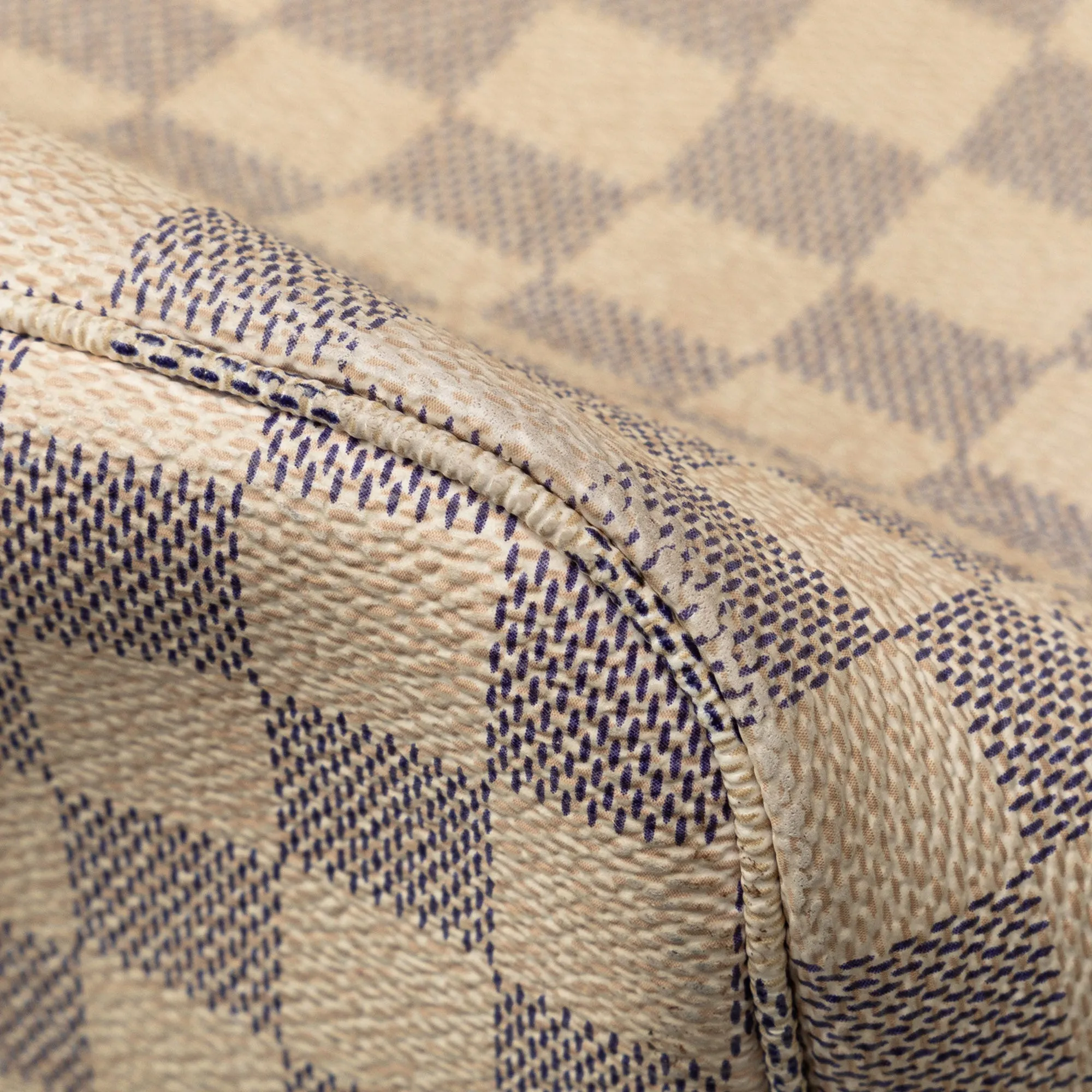 Beige Louis Vuitton Damier Azur Neverfull MM Tote Bag