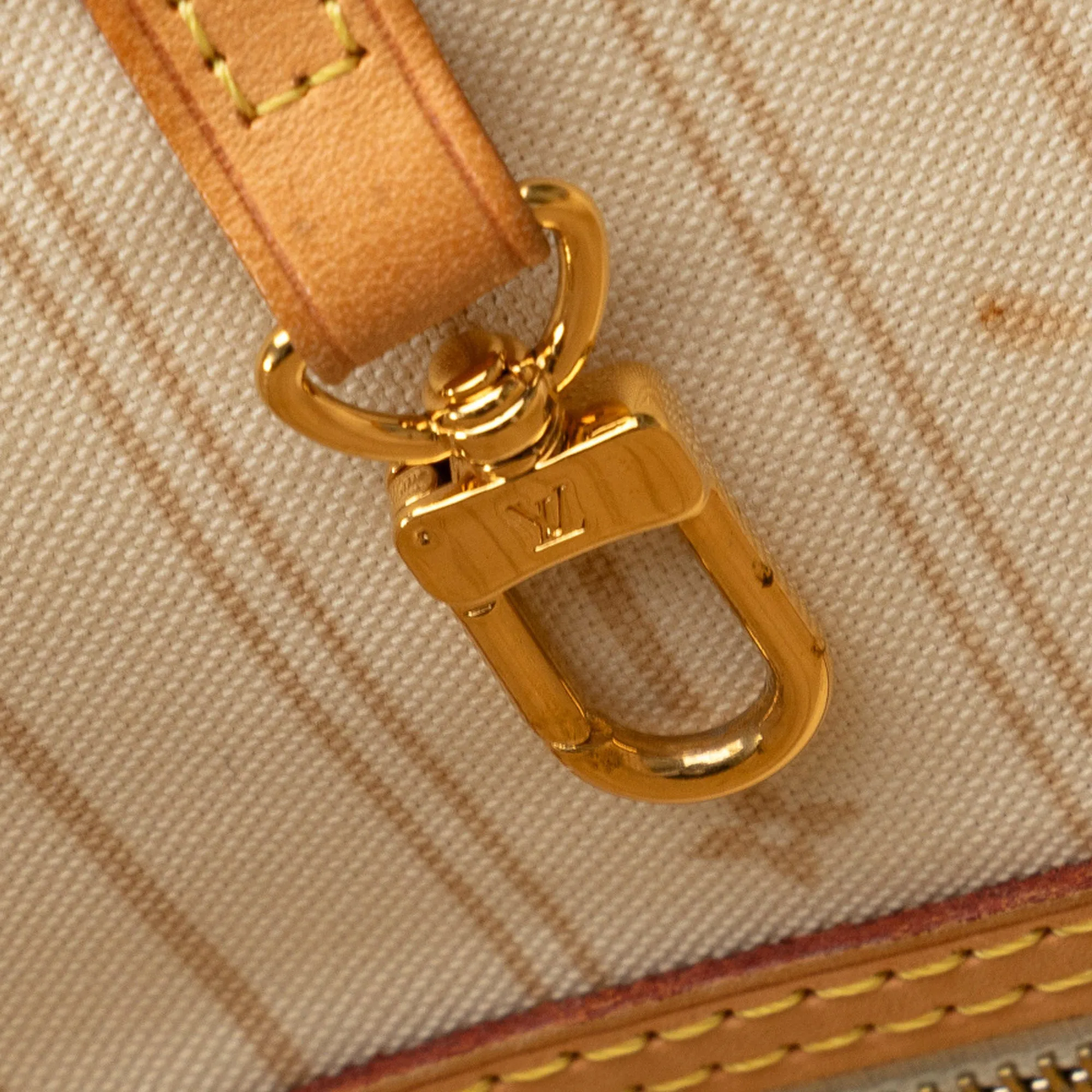 Beige Louis Vuitton Damier Azur Neverfull MM Tote Bag