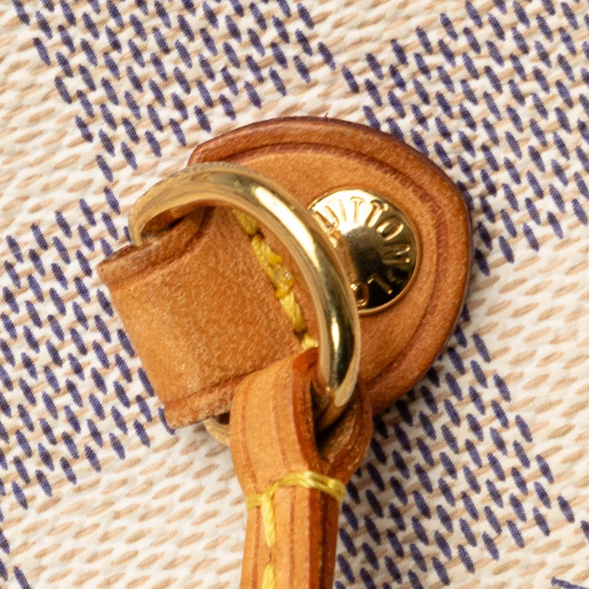 Beige Louis Vuitton Damier Azur Neverfull MM Tote Bag