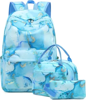 Bluboon Teen Girls School Backpack Kids Bookbag Set with Lunch Box Pencil Case Travel Laptop Backpack Casual Daypacks