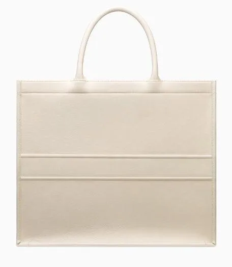 Book Tote Bag in Printed Calfskin, White