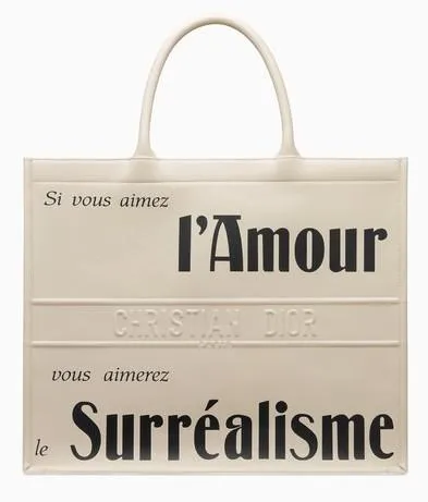 Book Tote Bag in Printed Calfskin, White