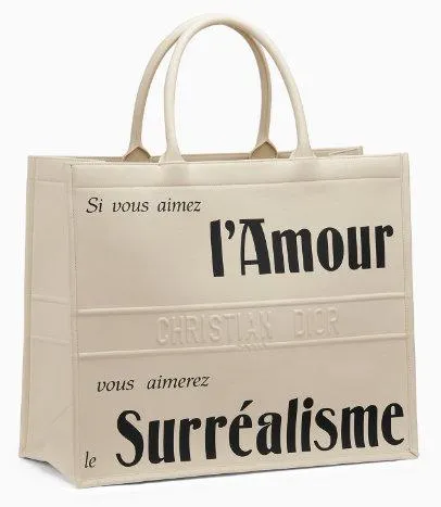 Book Tote Bag in Printed Calfskin, White