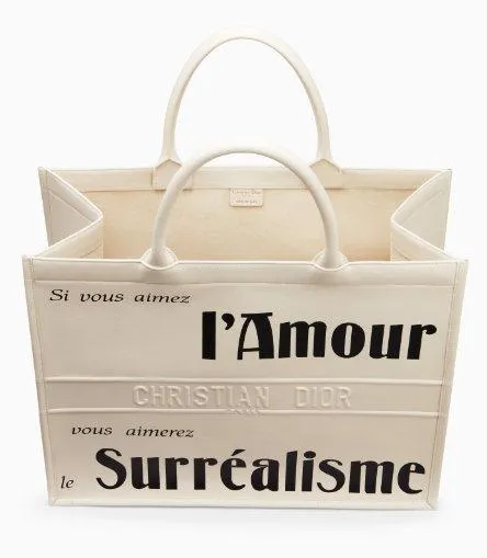 Book Tote Bag in Printed Calfskin, White