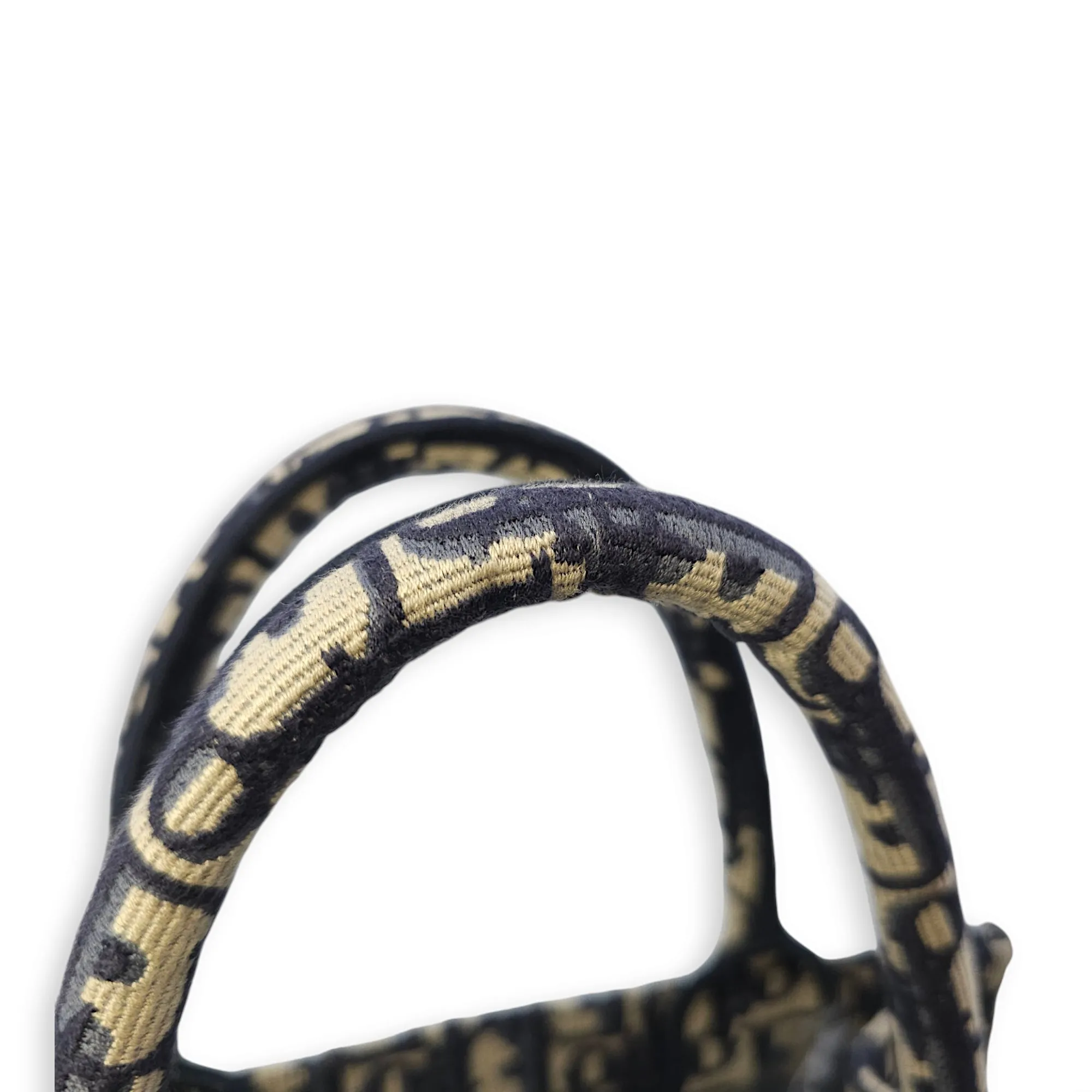 Book Tote Small Blue oblique Top Handle Bag in Jacquard