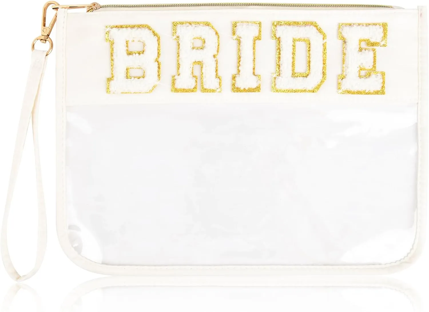 Bride Patch Letter Makeup Bag for Women Bridesmaid Engagement Gift Travel Toiletry Pouch, Bridal Shower Wedding Gift Bride to Be Make Up Bag Perfect Engagement Gifts