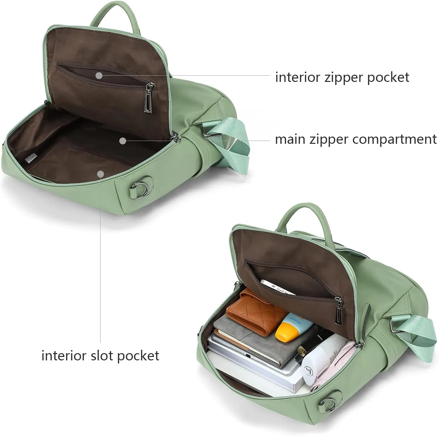 BROMEN Backpack Purse for Women Fashion Leather Designer Travel Large Ladies Shoulder Bags