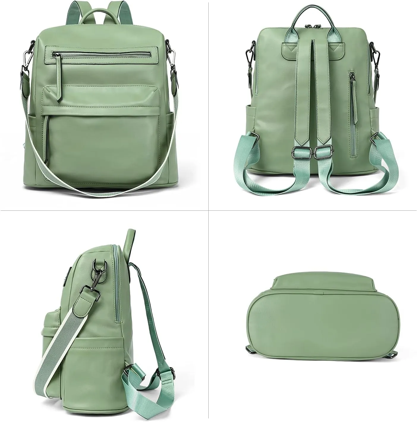 BROMEN Backpack Purse for Women Fashion Leather Designer Travel Large Ladies Shoulder Bags