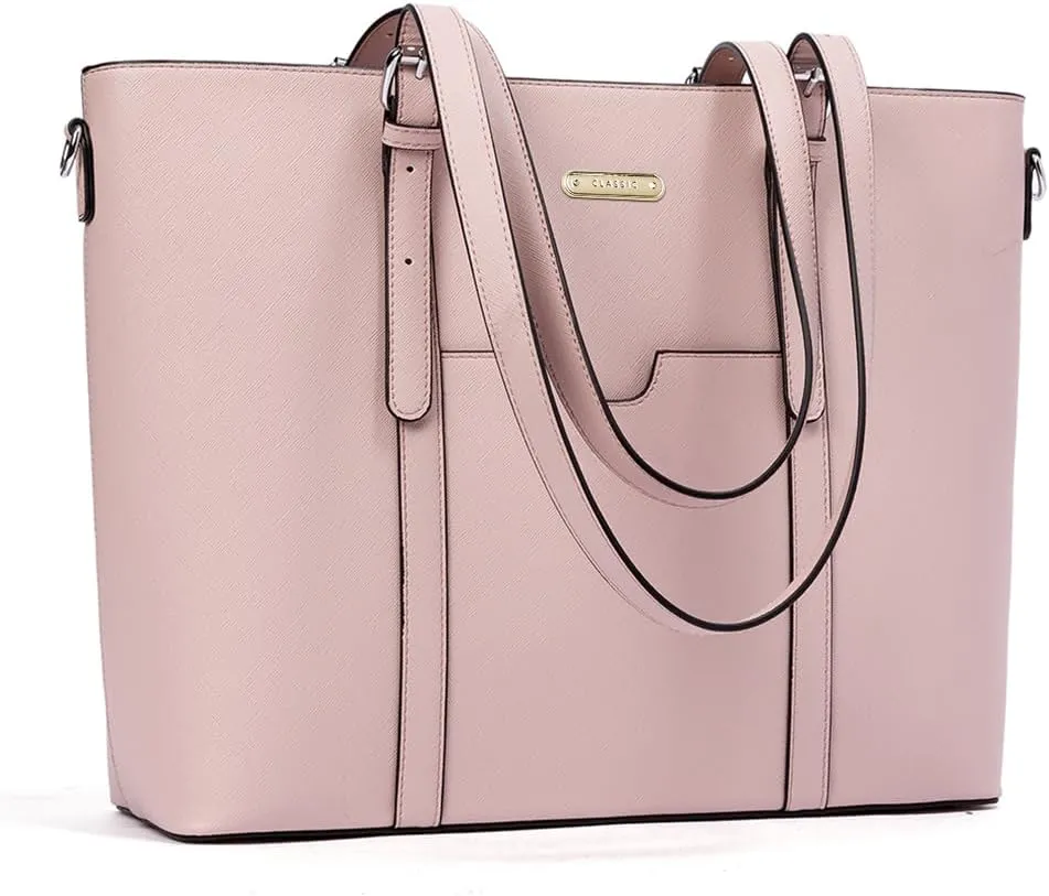 BROMEN Women Briefcase 15.6 inch Laptop Tote Bag Vintage Leather Handbags Shoulder Work Purses
