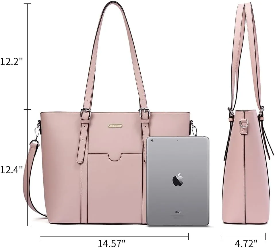 BROMEN Women Briefcase 15.6 inch Laptop Tote Bag Vintage Leather Handbags Shoulder Work Purses