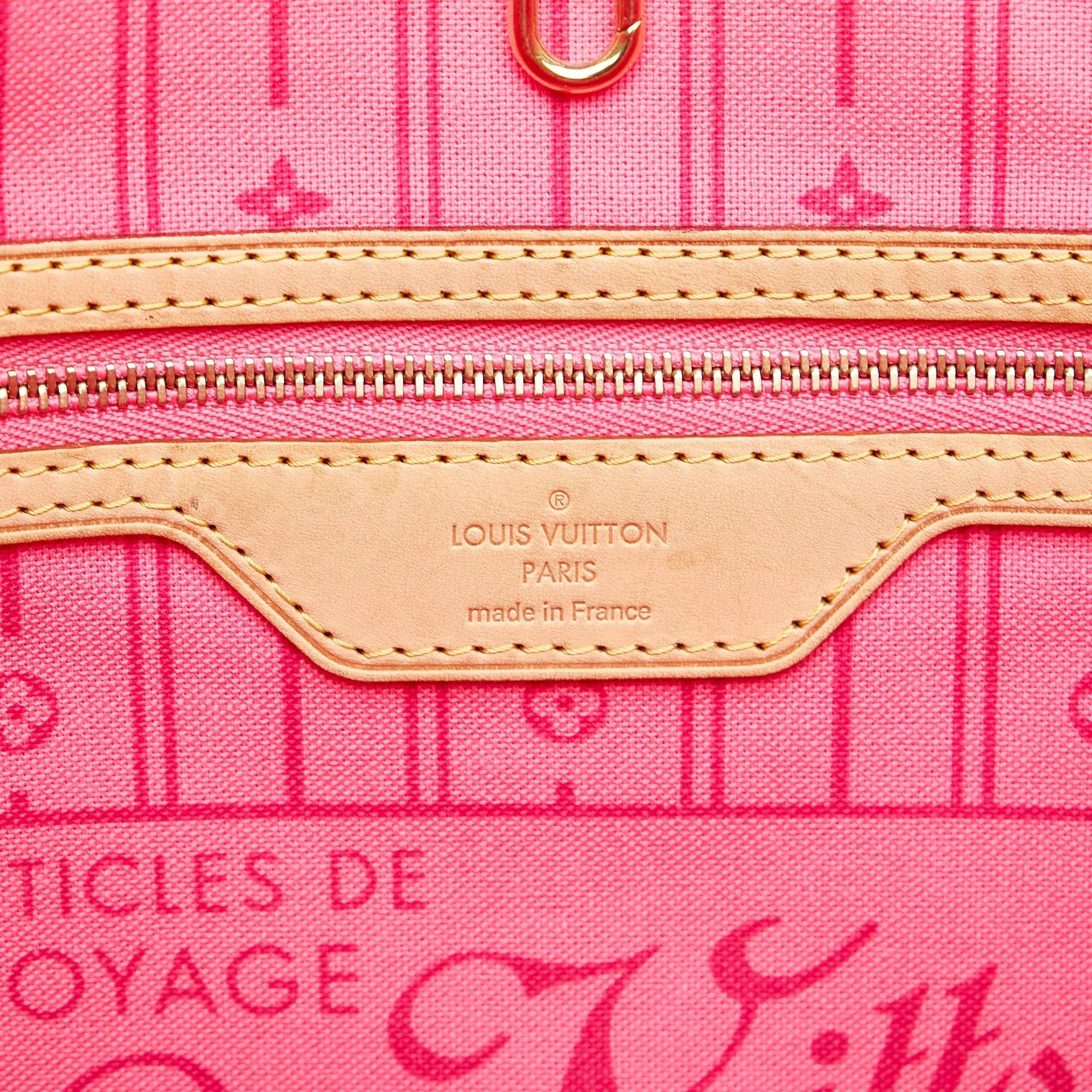 Brown Louis Vuitton Monogram Roses Neverfull MM Tote Bag