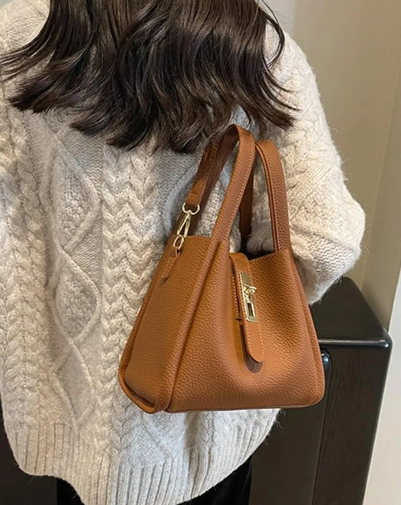 Bucket Bag for Women Soft Leather Bucket Hobo Purse Trendy Crossbody Shoulder Bag Top Handle Handbag Slouchy Tote Satchel