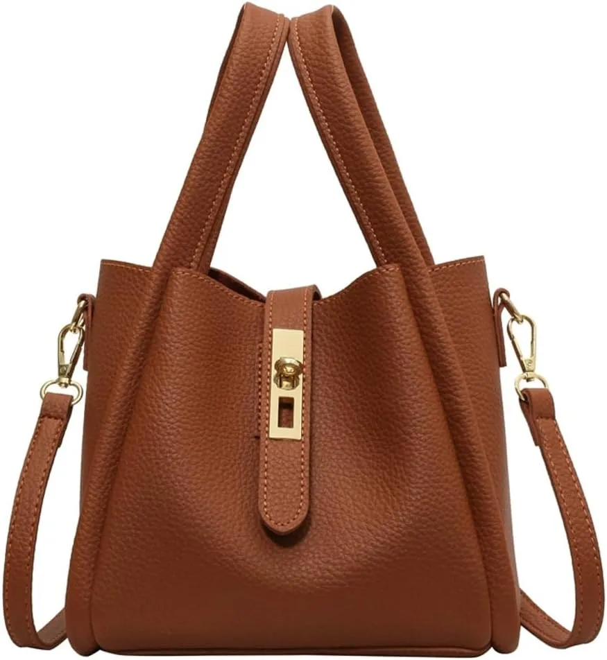 Bucket Bag for Women Soft Leather Bucket Hobo Purse Trendy Crossbody Shoulder Bag Top Handle Handbag Slouchy Tote Satchel