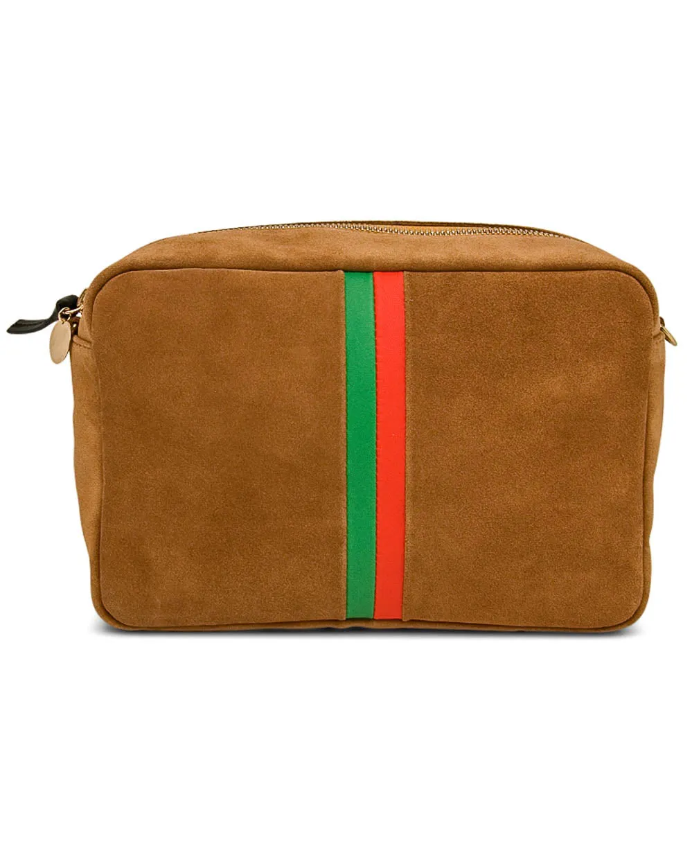 Camel with Green and Orange Stripe Marisol Bag