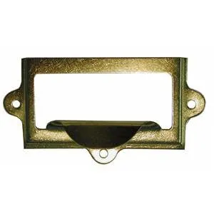 Card holder with pull 102mm x 54mm in brass