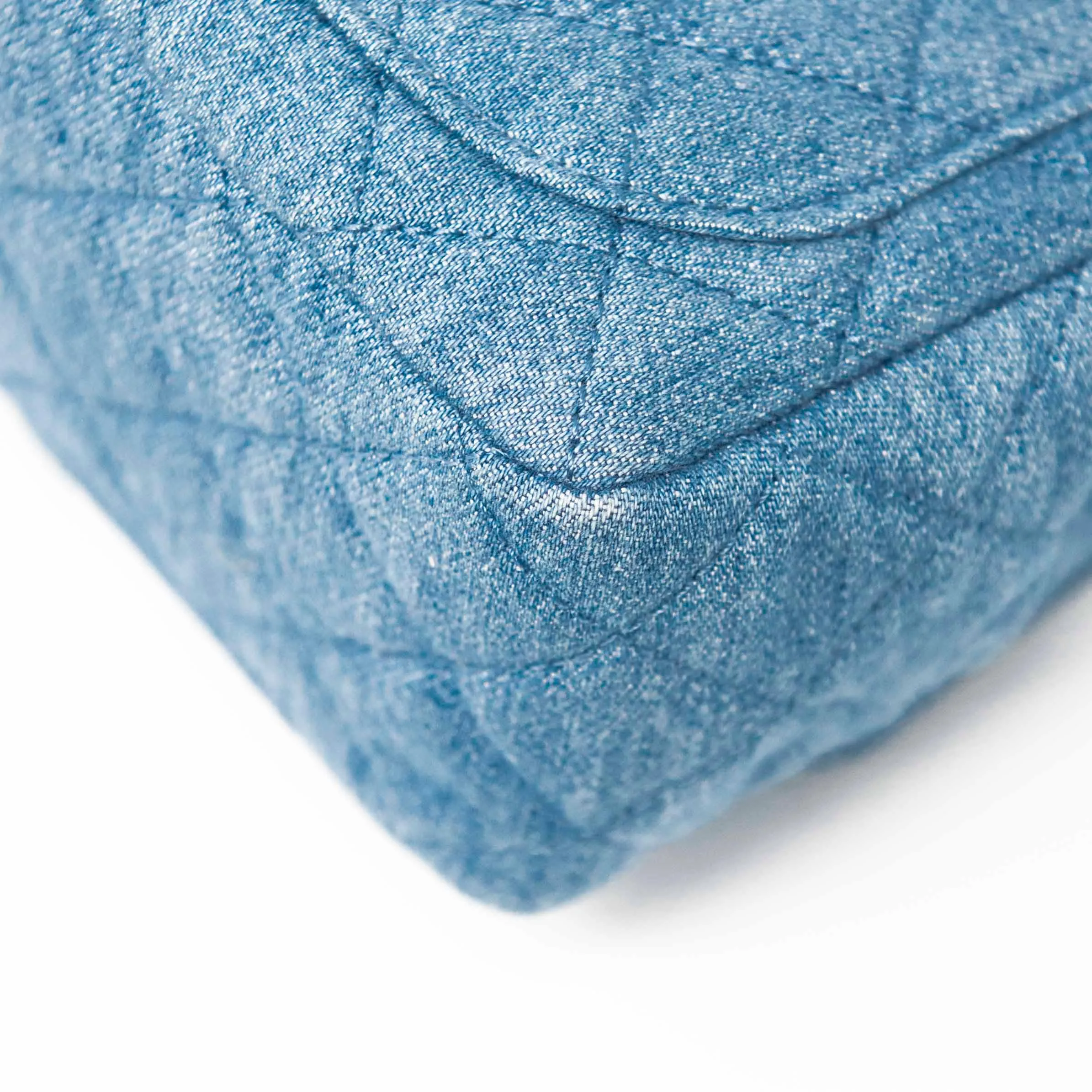 Chanel Blue Denim Mini Pearl Crush Flap