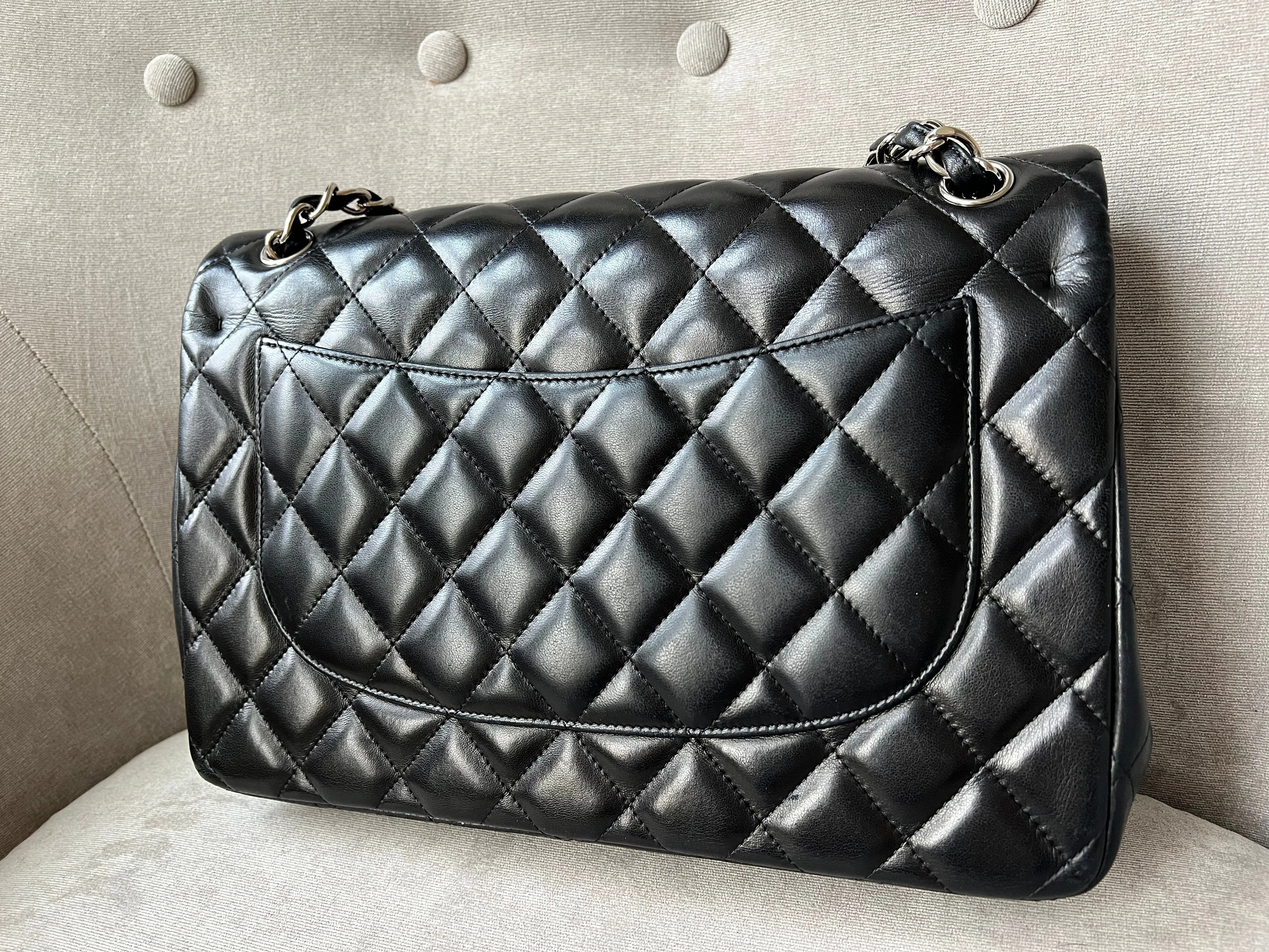 Chanel Jumbo Double Flap in Black Lambskin