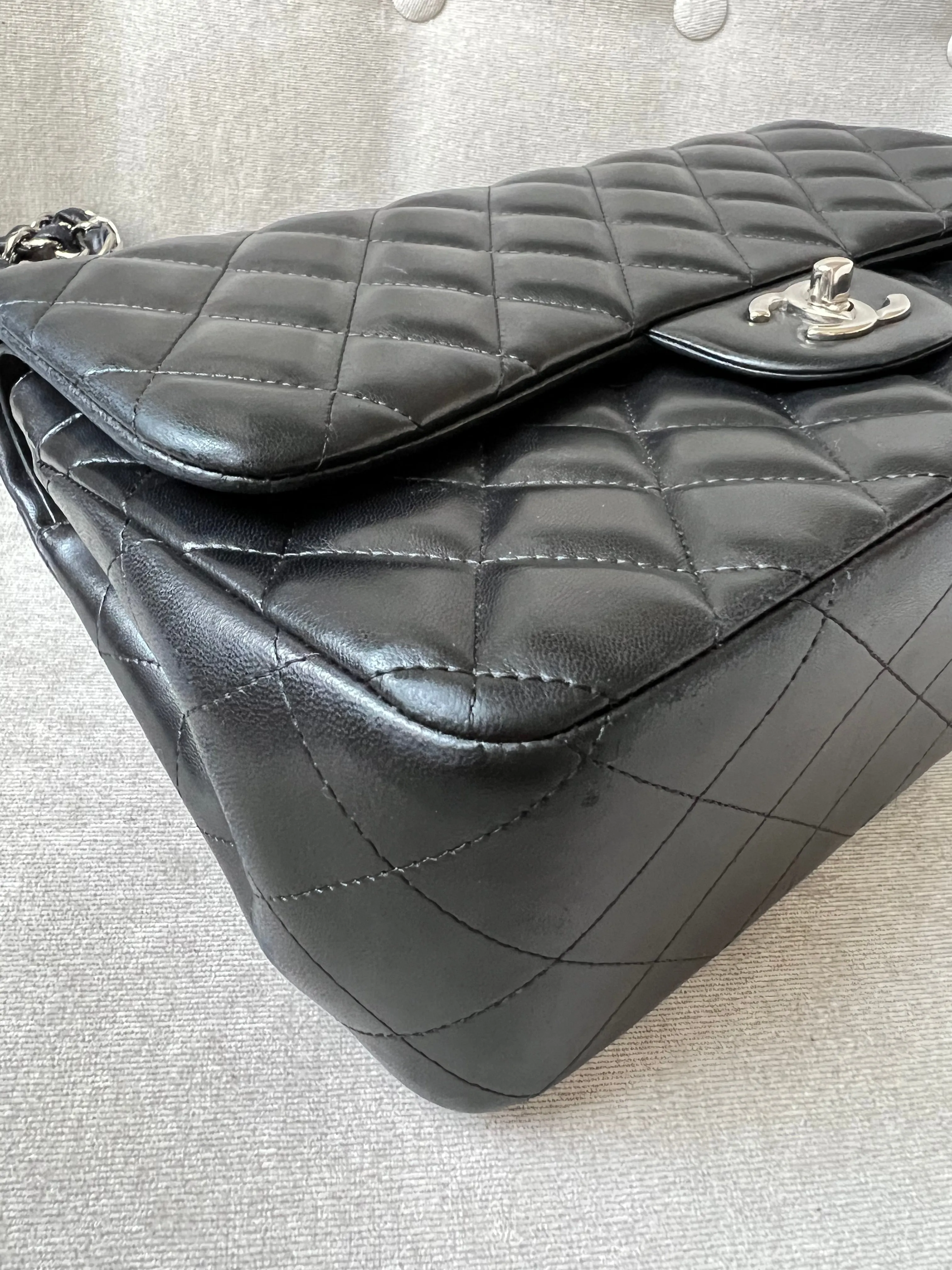 Chanel Jumbo Double Flap in Black Lambskin