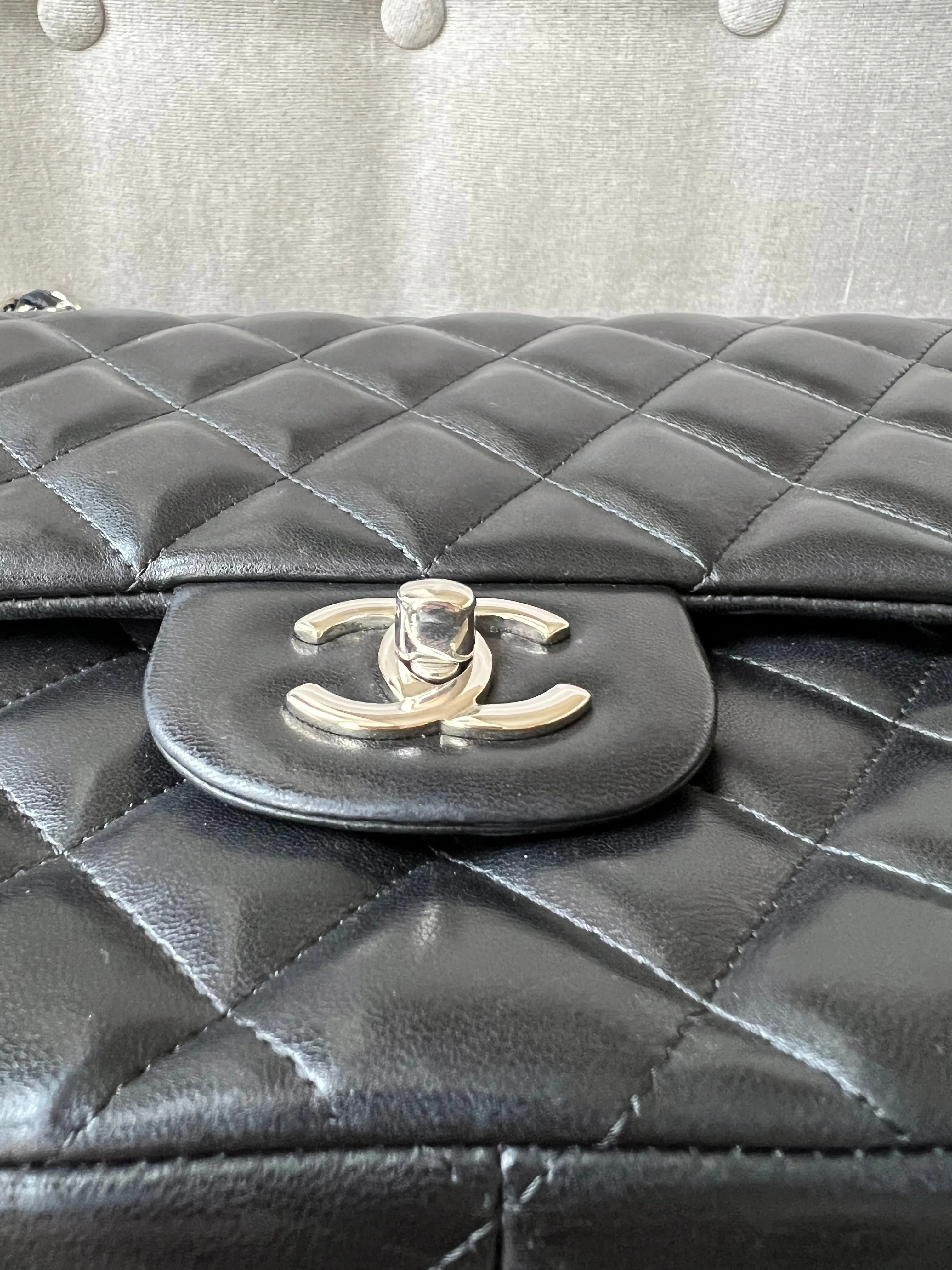 Chanel Jumbo Double Flap in Black Lambskin