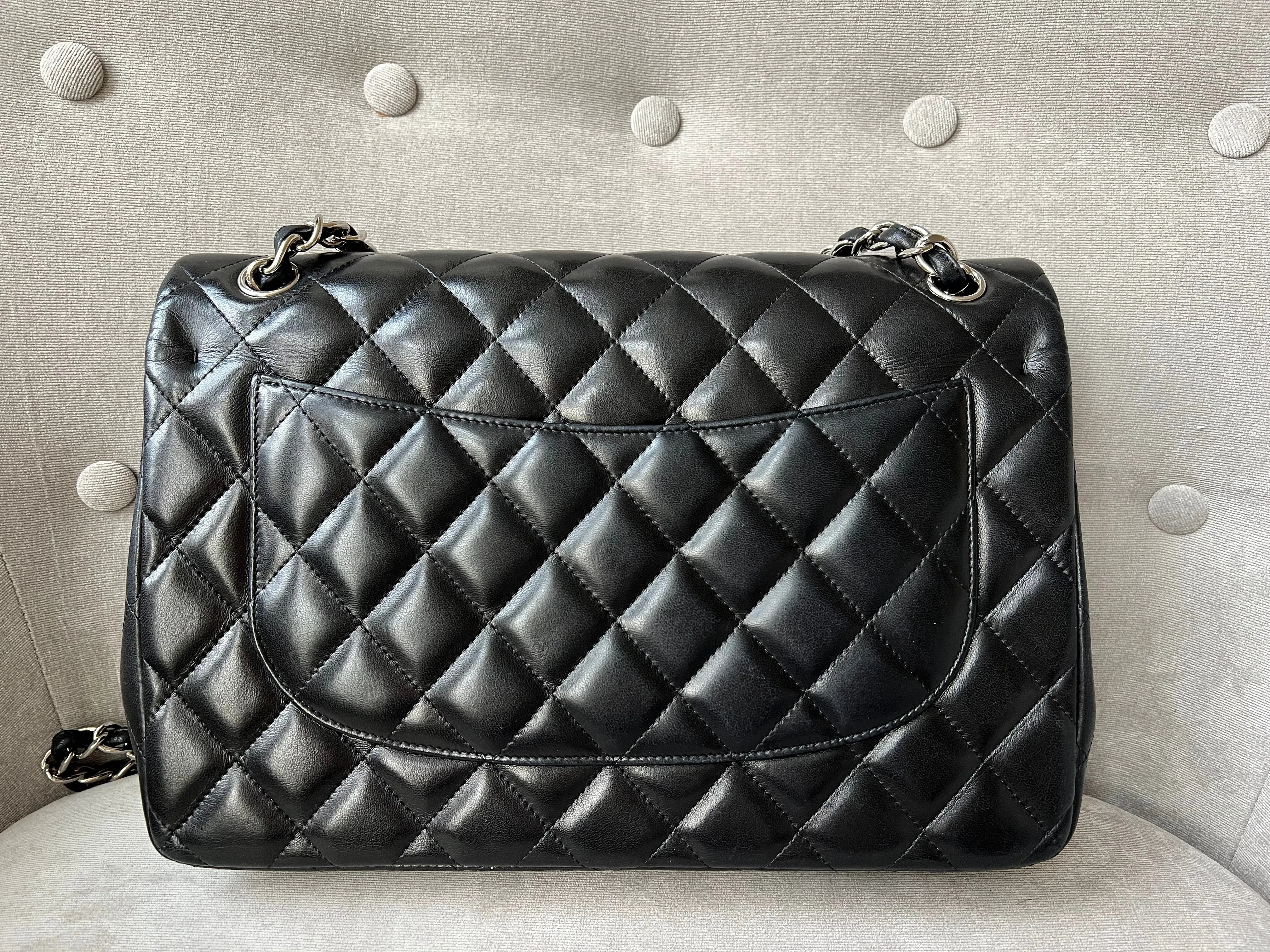 Chanel Jumbo Double Flap in Black Lambskin