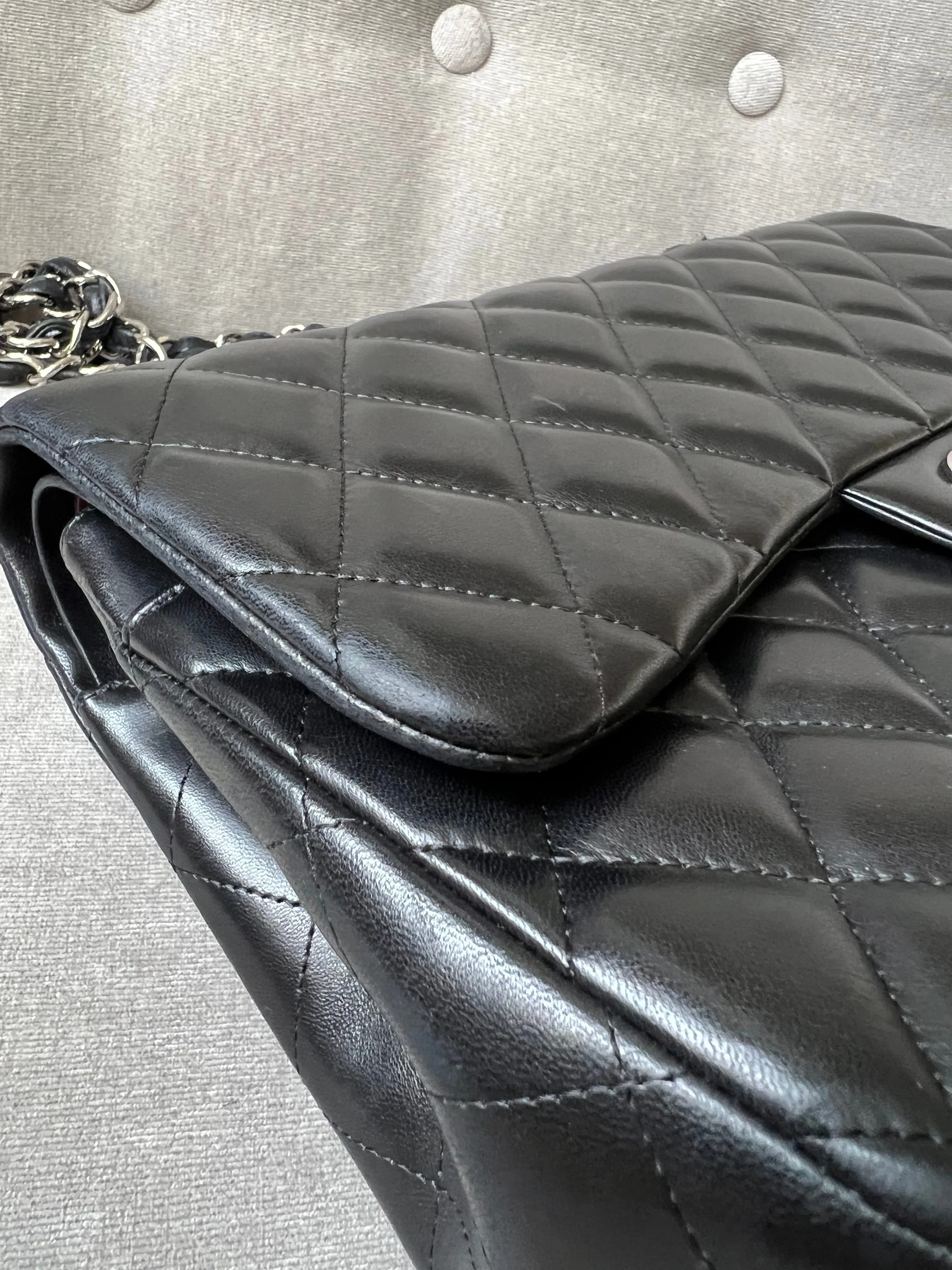 Chanel Jumbo Double Flap in Black Lambskin