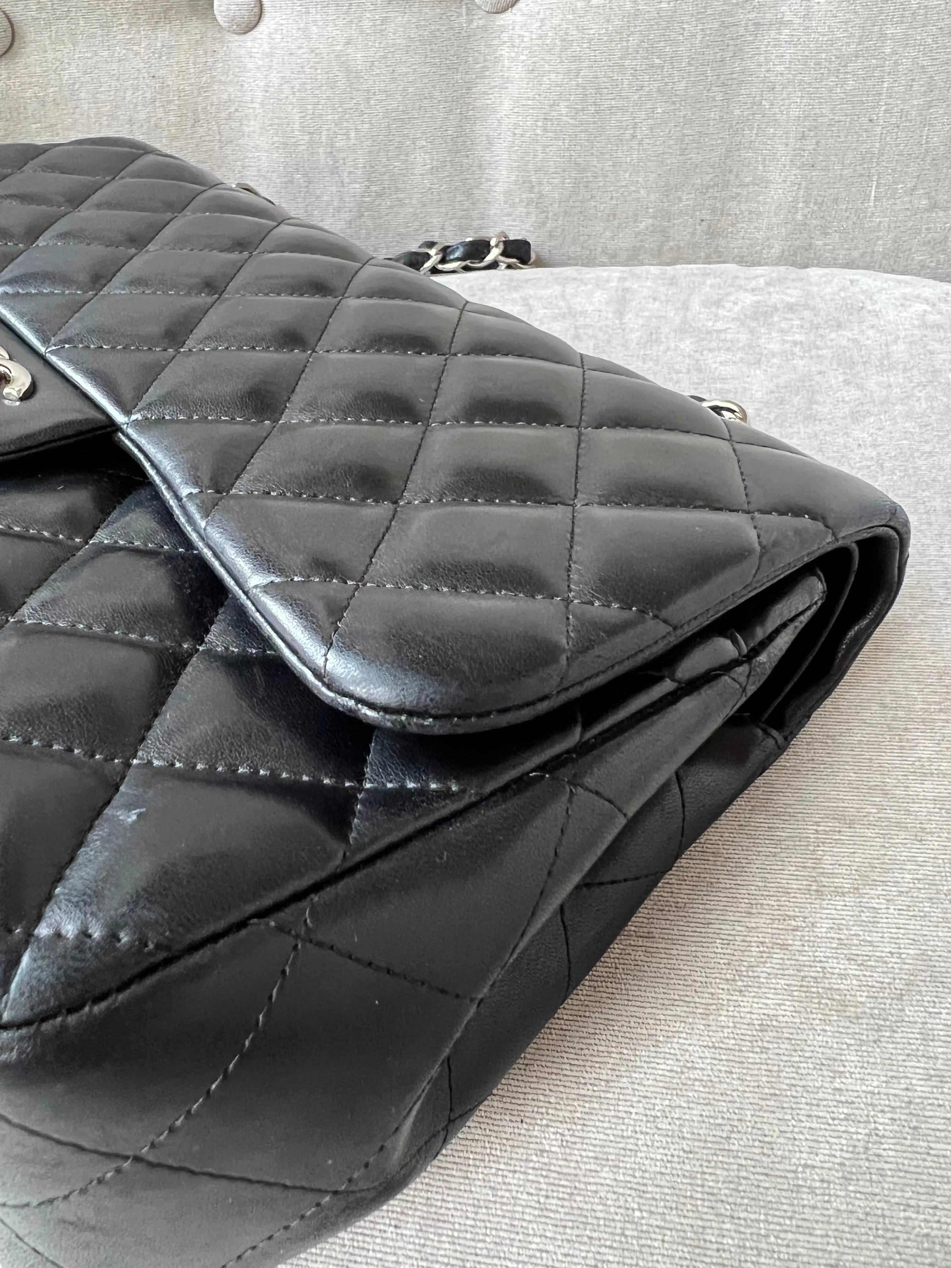 Chanel Jumbo Double Flap in Black Lambskin