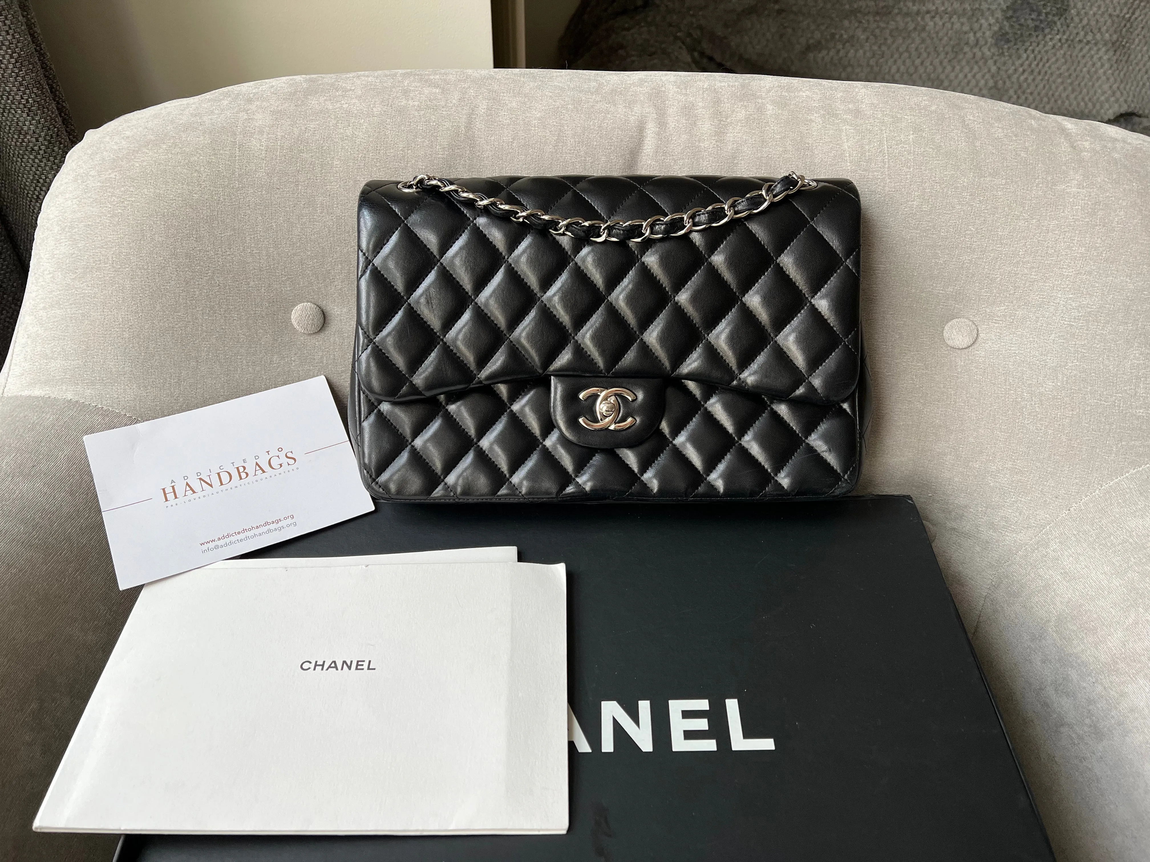Chanel Jumbo Double Flap in Black Lambskin