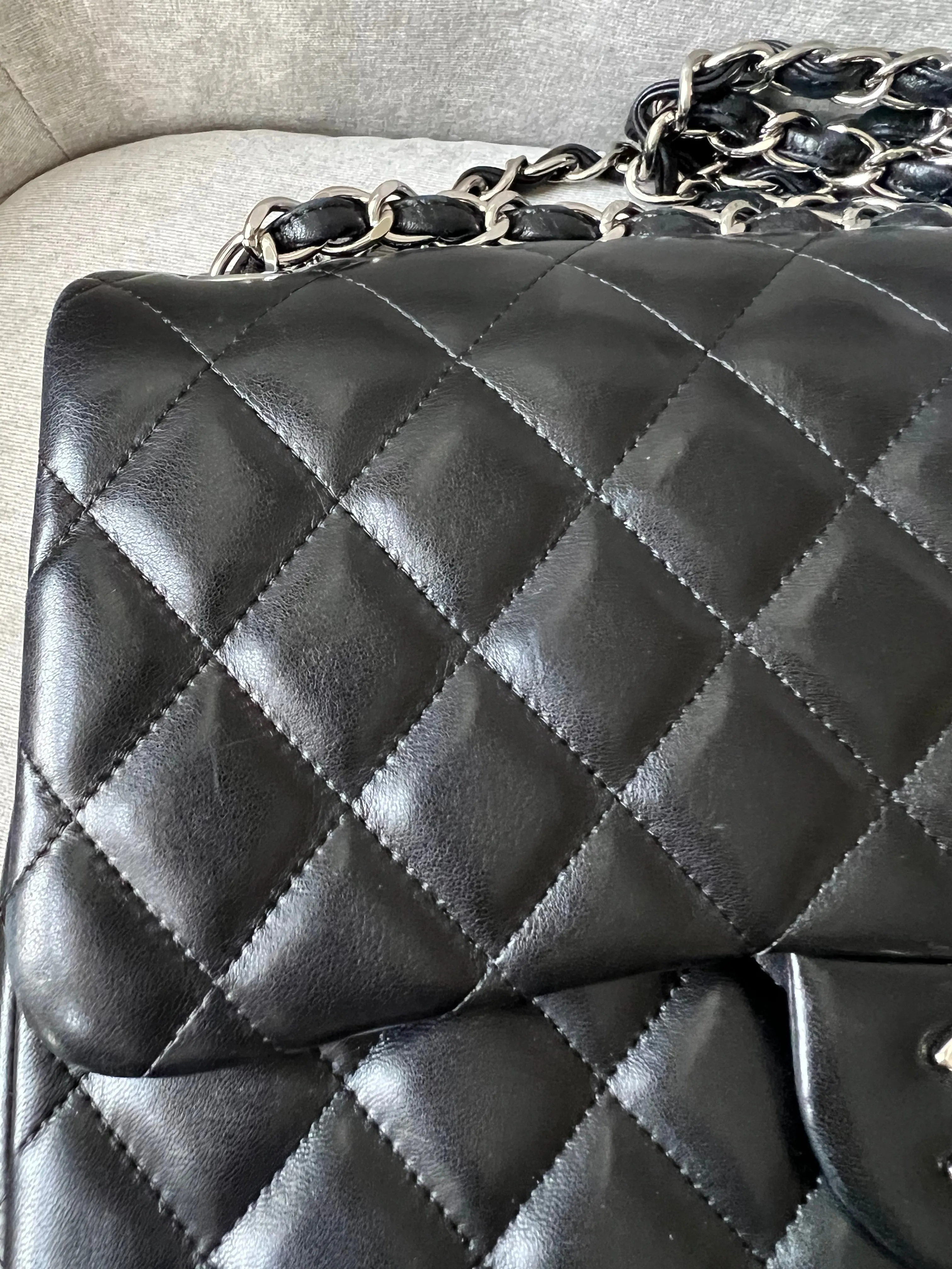 Chanel Jumbo Double Flap in Black Lambskin