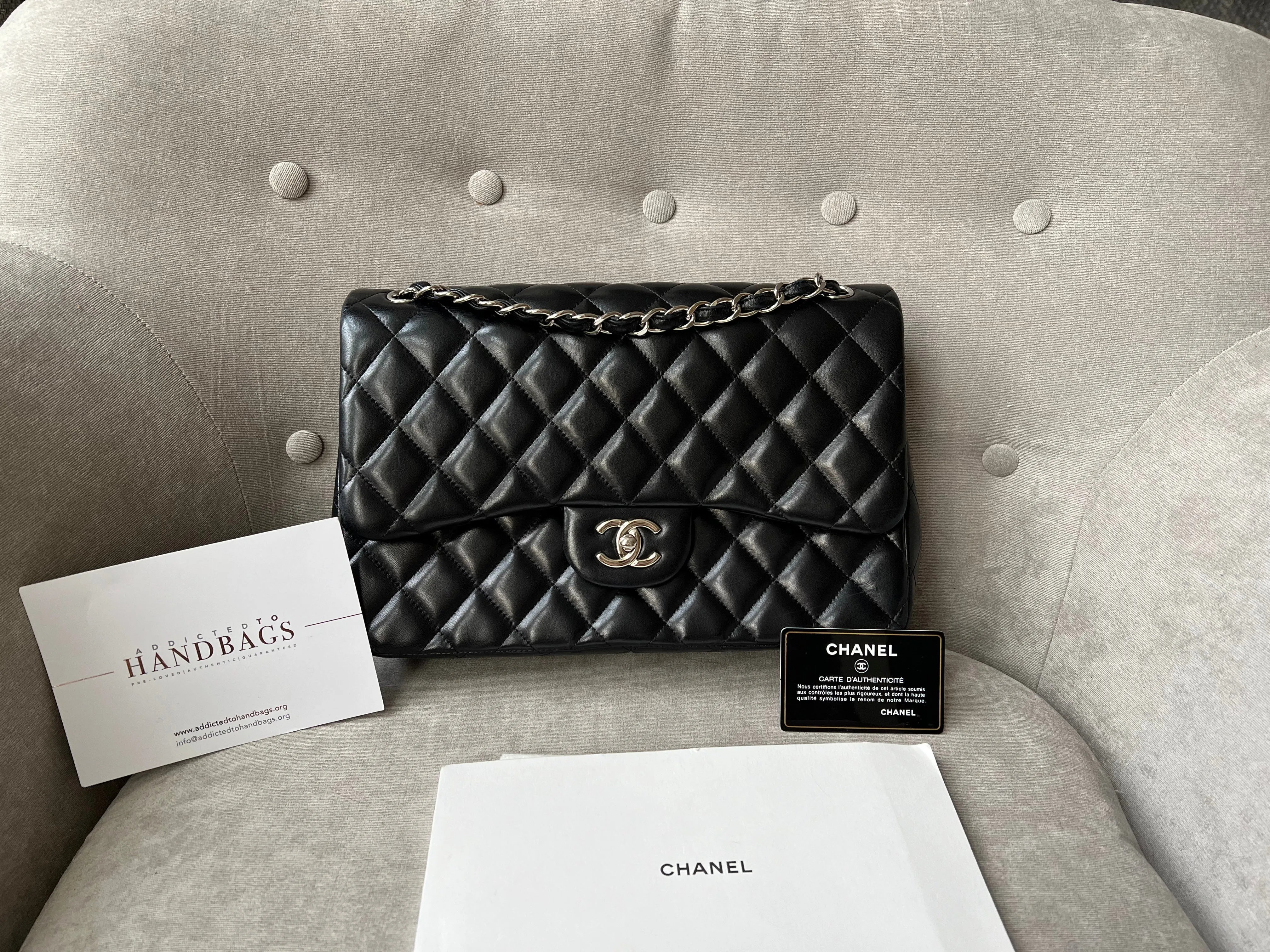 Chanel Jumbo Double Flap in Black Lambskin