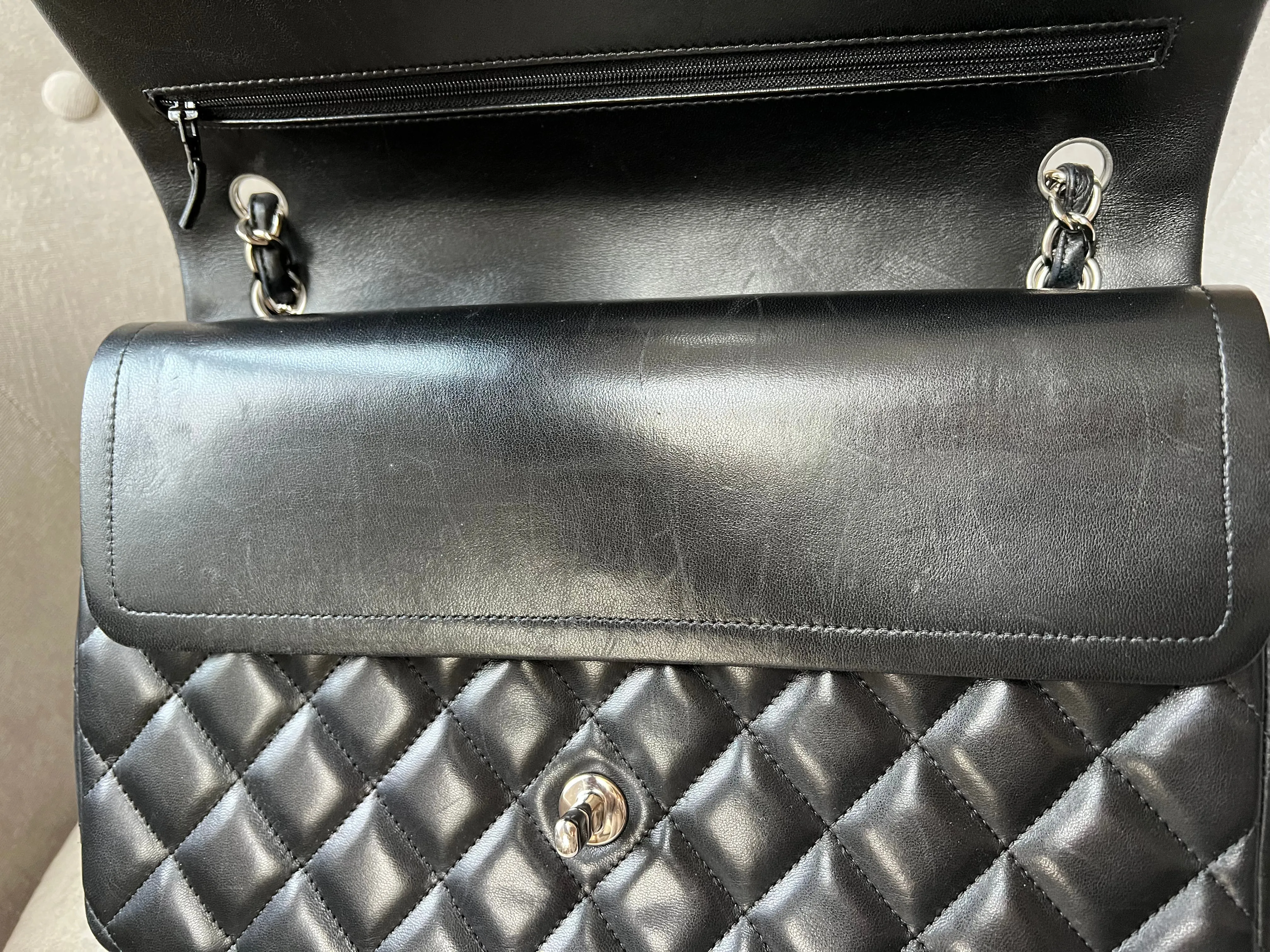 Chanel Jumbo Double Flap in Black Lambskin