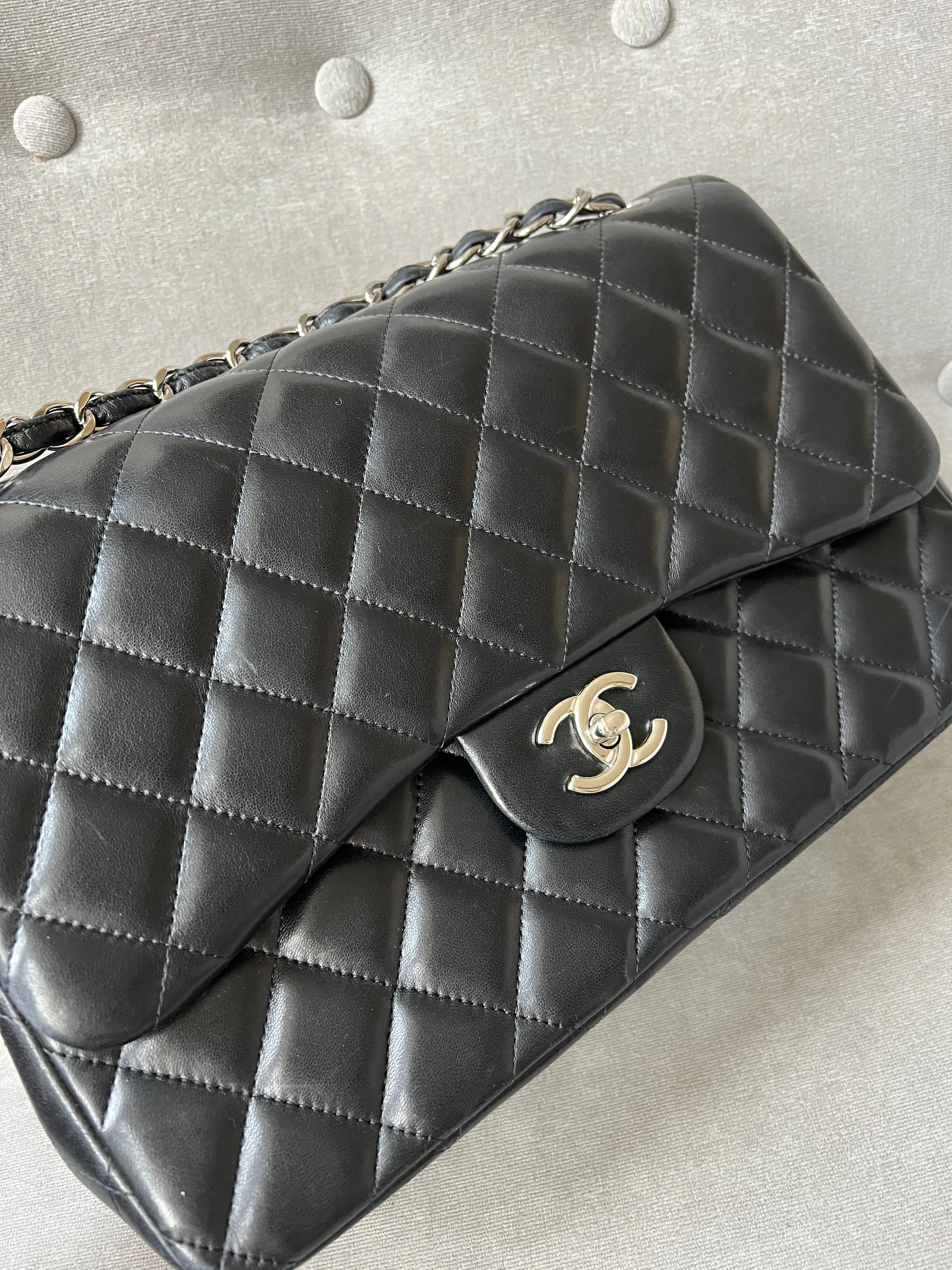 Chanel Jumbo Double Flap in Black Lambskin