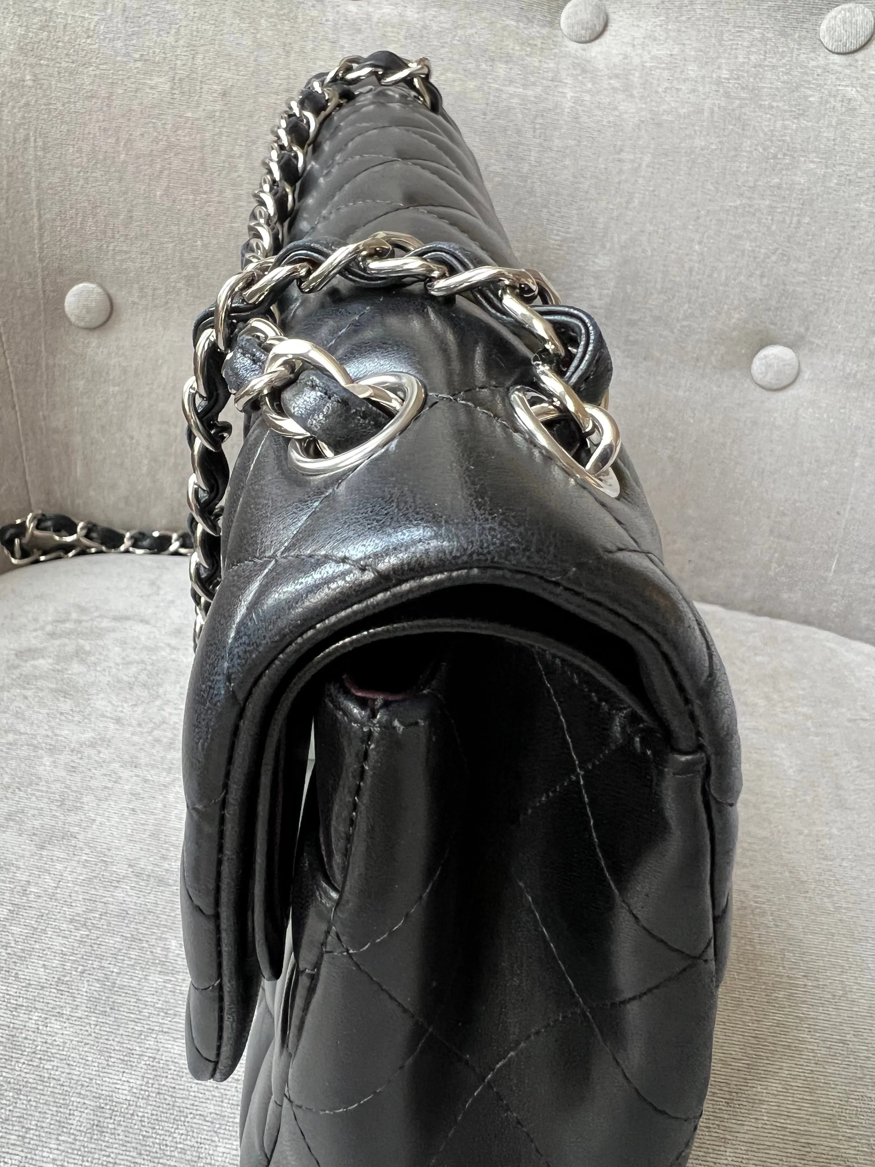 Chanel Jumbo Double Flap in Black Lambskin
