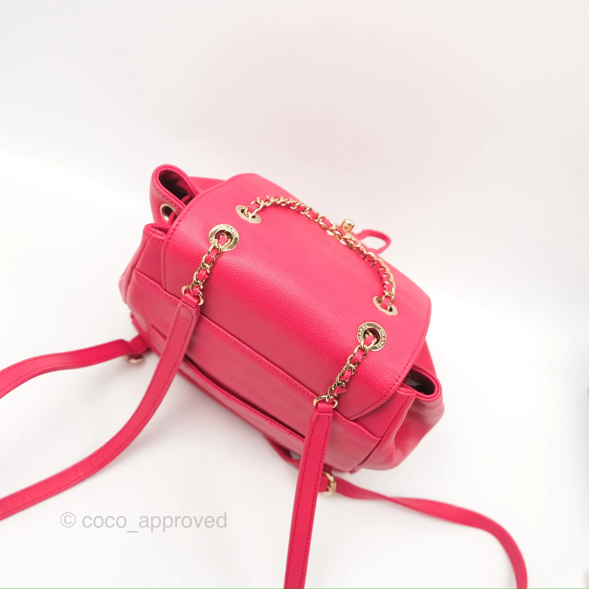Chanel Quilted Business Affinity Backpack Dark Pink Caviar Gold Hardware