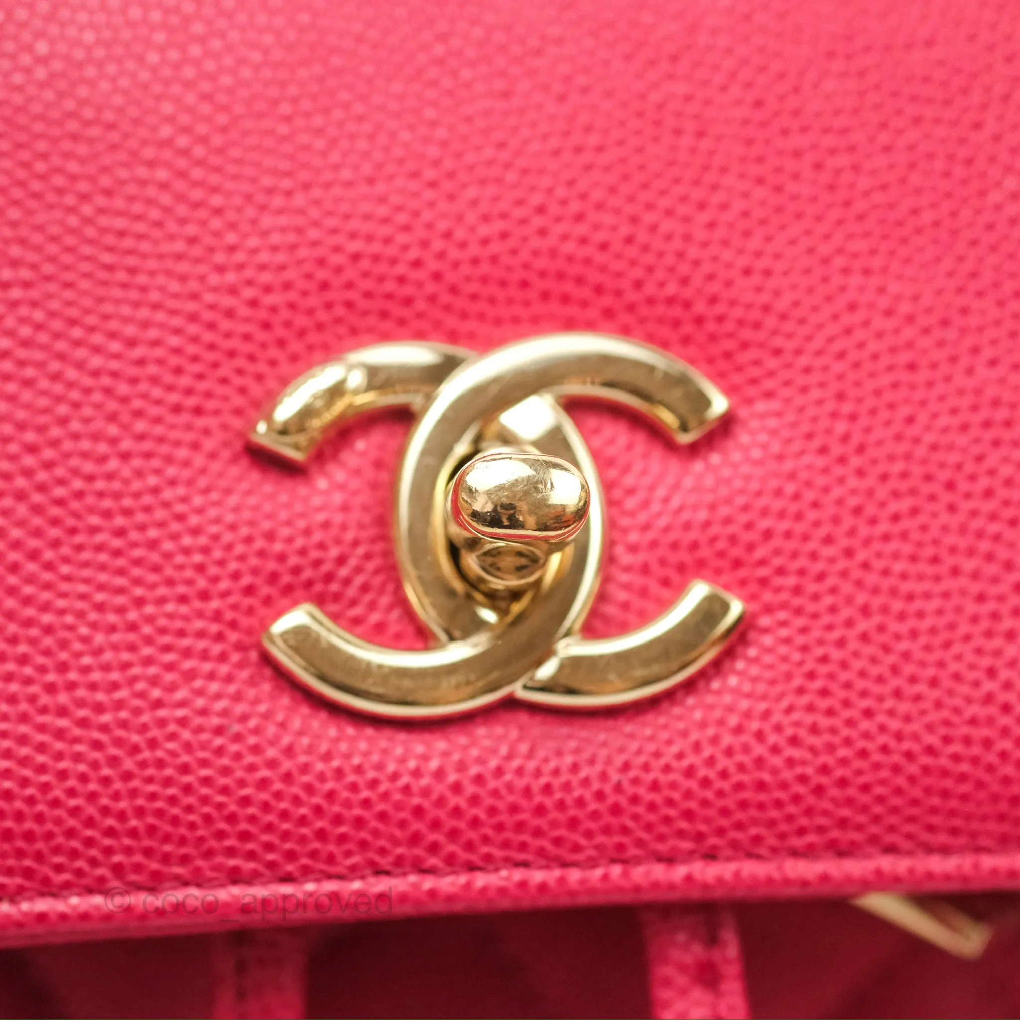 Chanel Quilted Business Affinity Backpack Dark Pink Caviar Gold Hardware