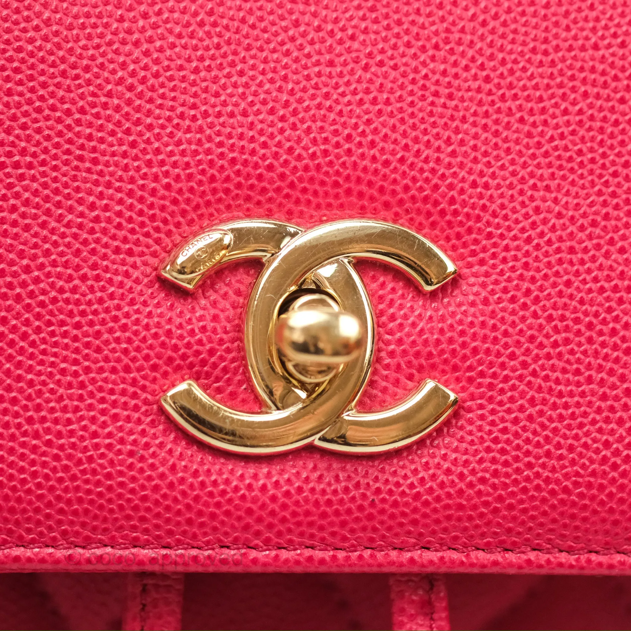 Chanel Quilted Business Affinity Backpack Dark Pink Caviar Gold Hardware
