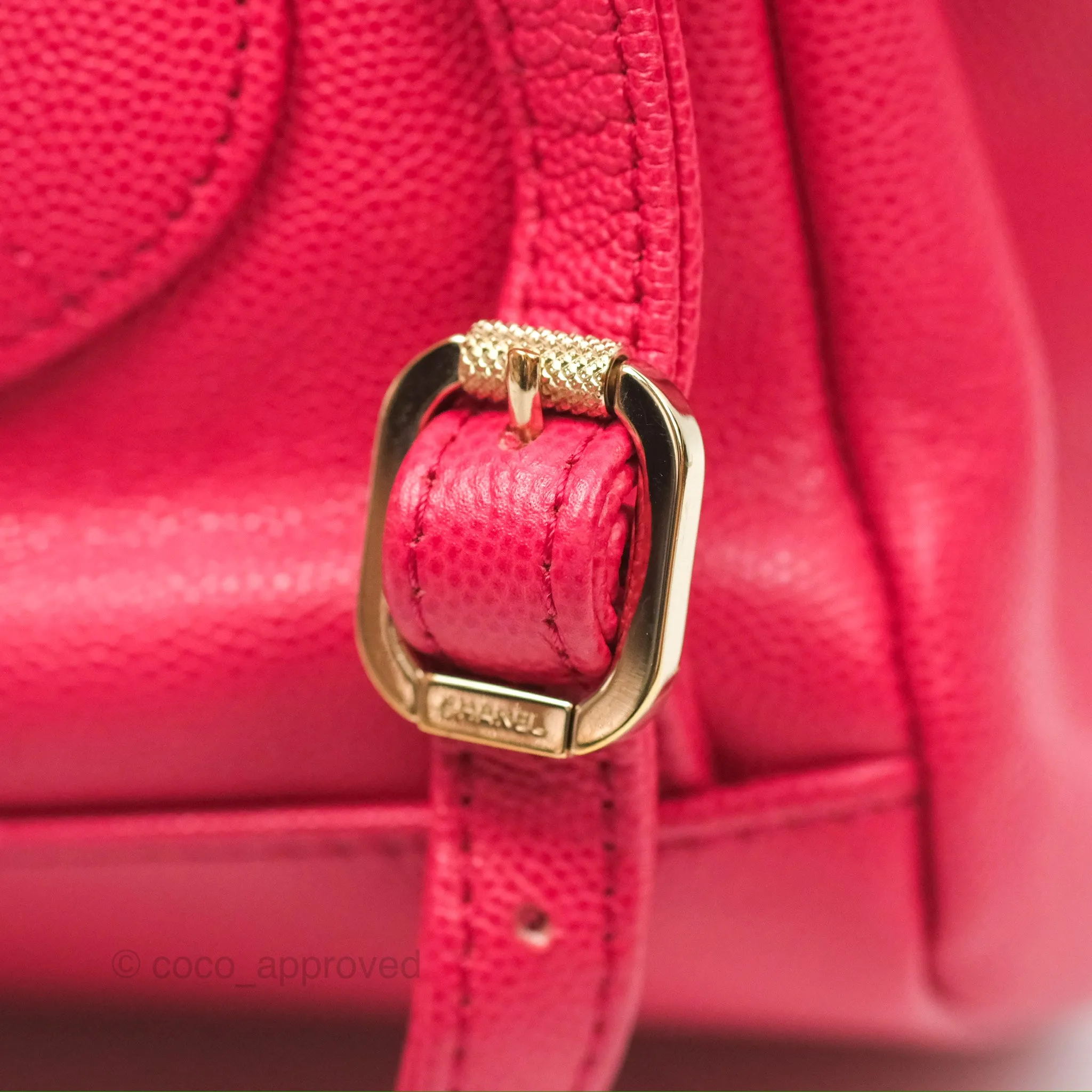 Chanel Quilted Business Affinity Backpack Dark Pink Caviar Gold Hardware