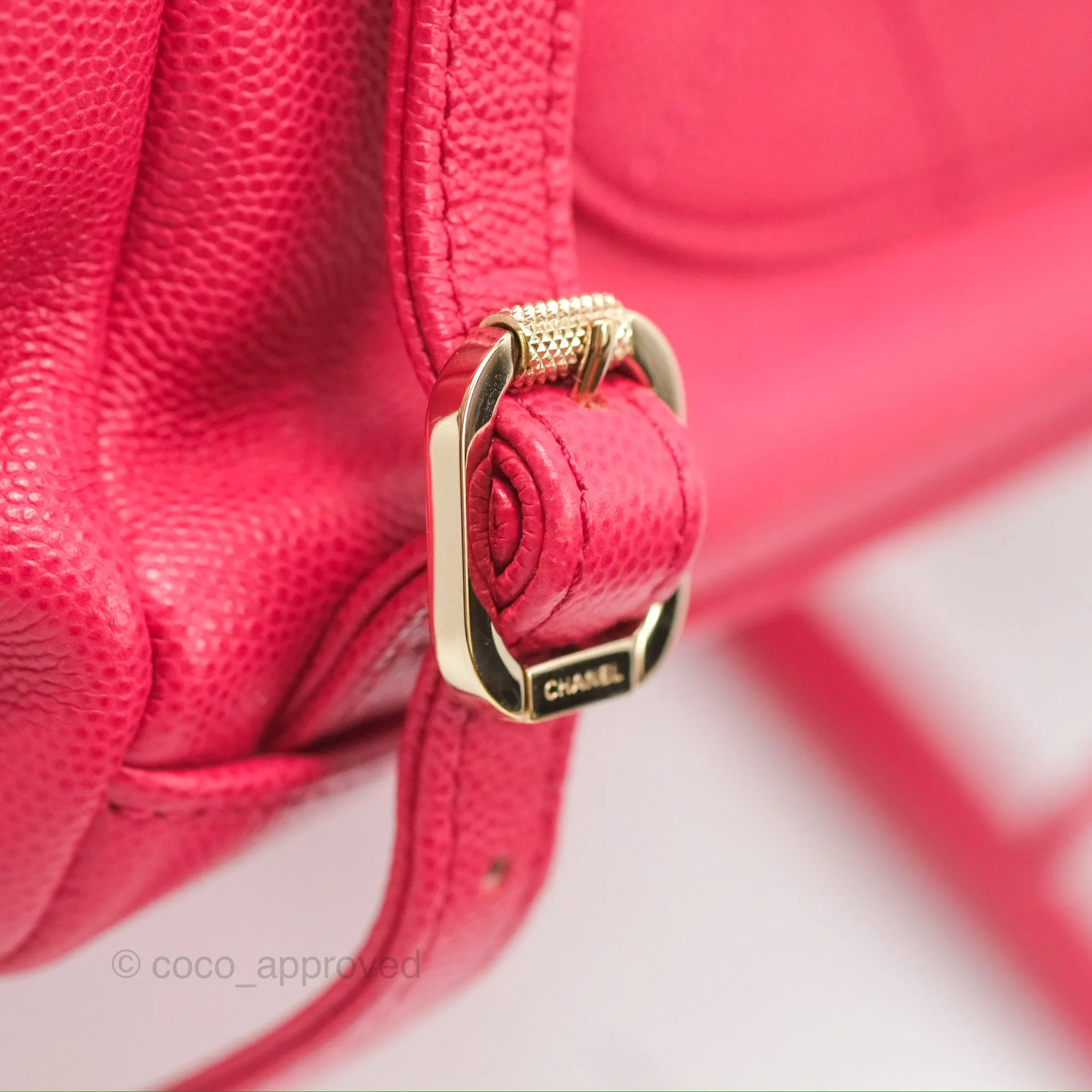 Chanel Quilted Business Affinity Backpack Dark Pink Caviar Gold Hardware